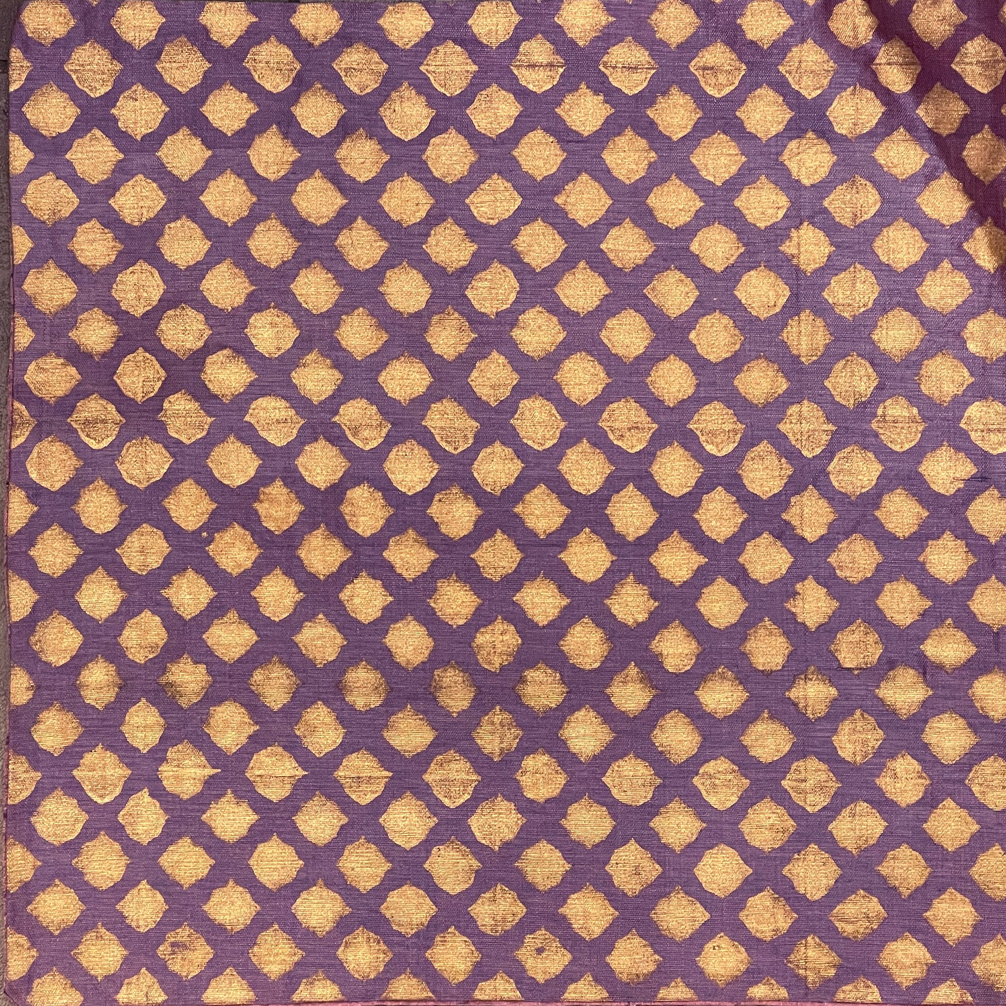 Gold block Print on Silk - Vintage India NYC