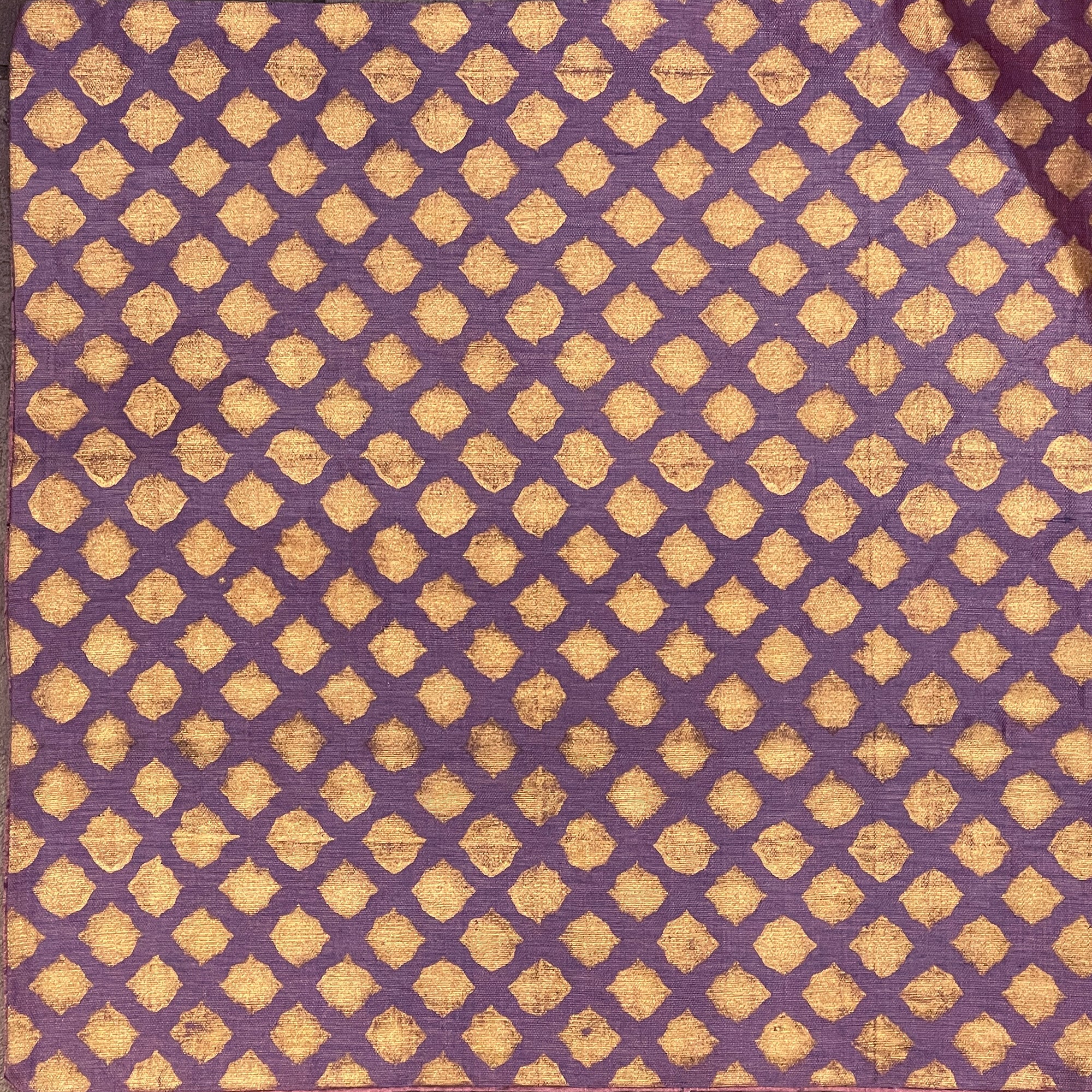 Gold block Print on Silk - Vintage India NYC
