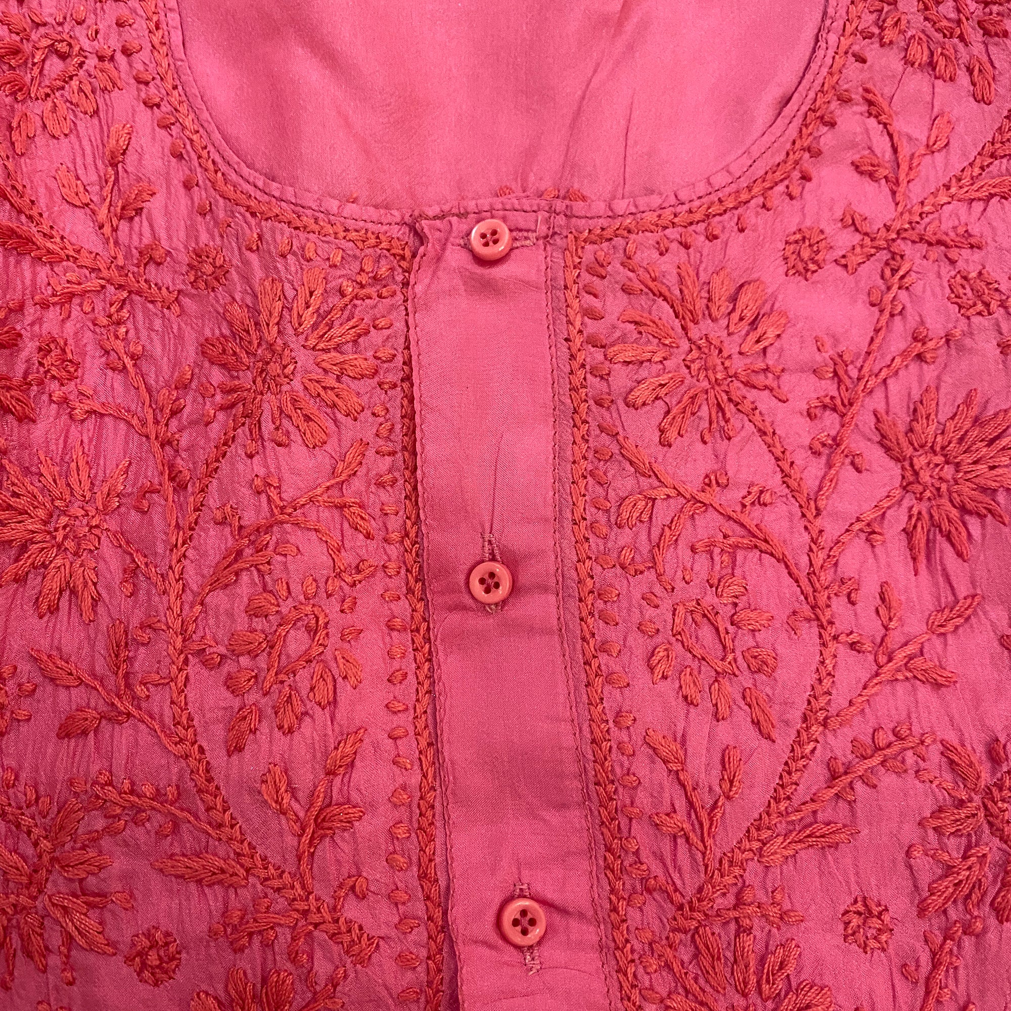 VJM Silk Heavywork Chikan Kurtas - Vintage India NYC