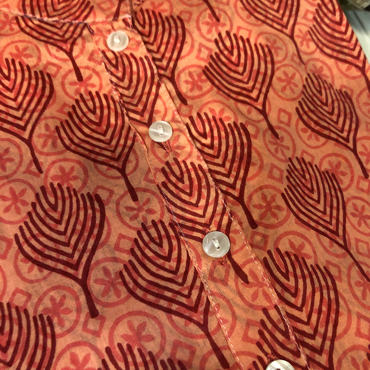 VR Peach Maroon Kurti - Vintage India NYC