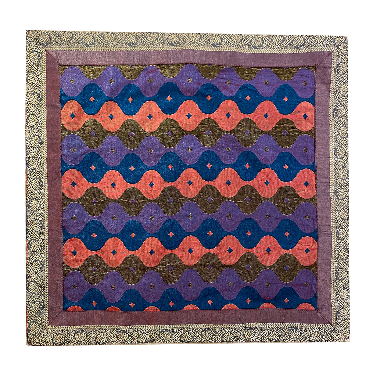Silk Pillow Covers-Blues - Vintage India NYC