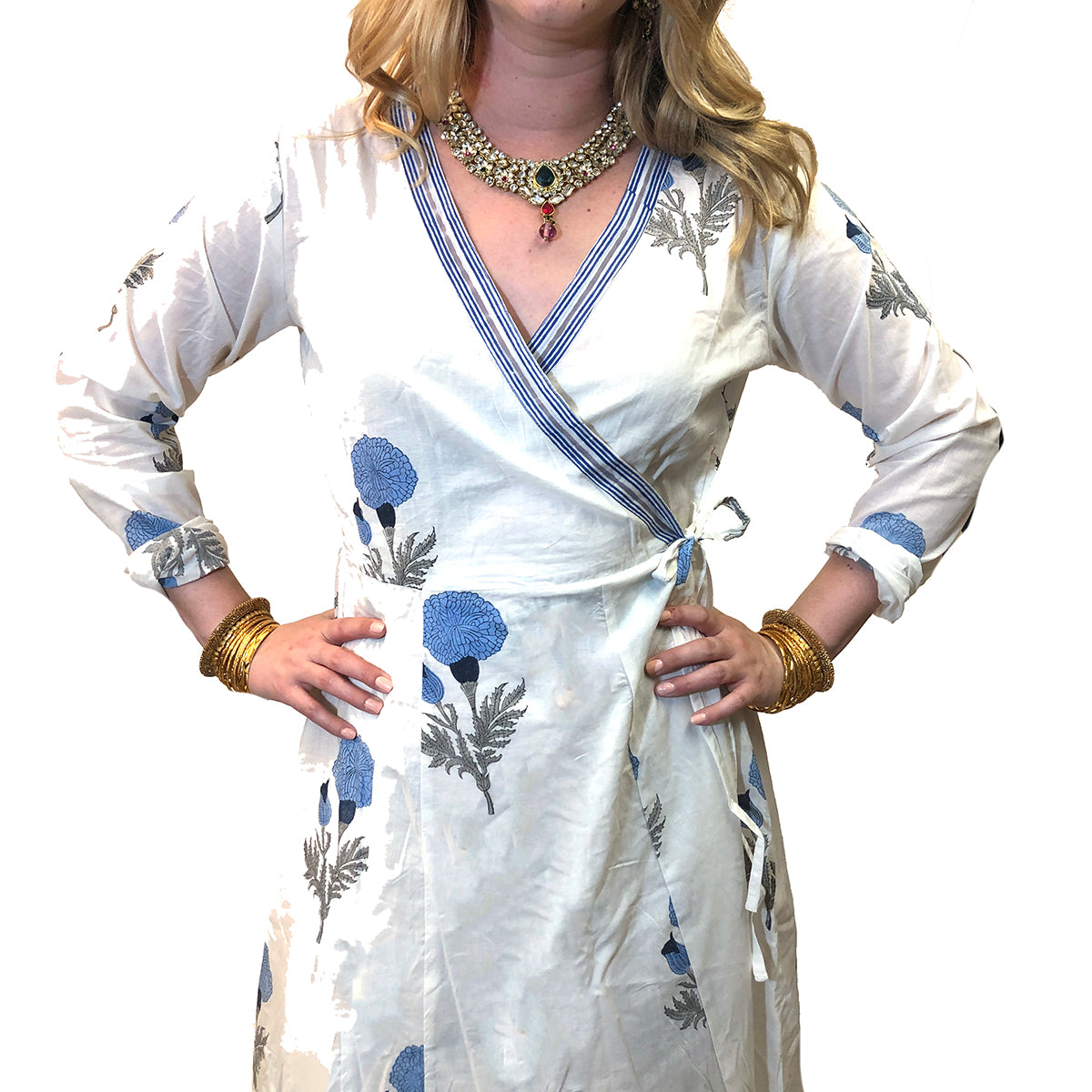 VR Cotton Wrap Dresses-3 Prints - Vintage India NYC