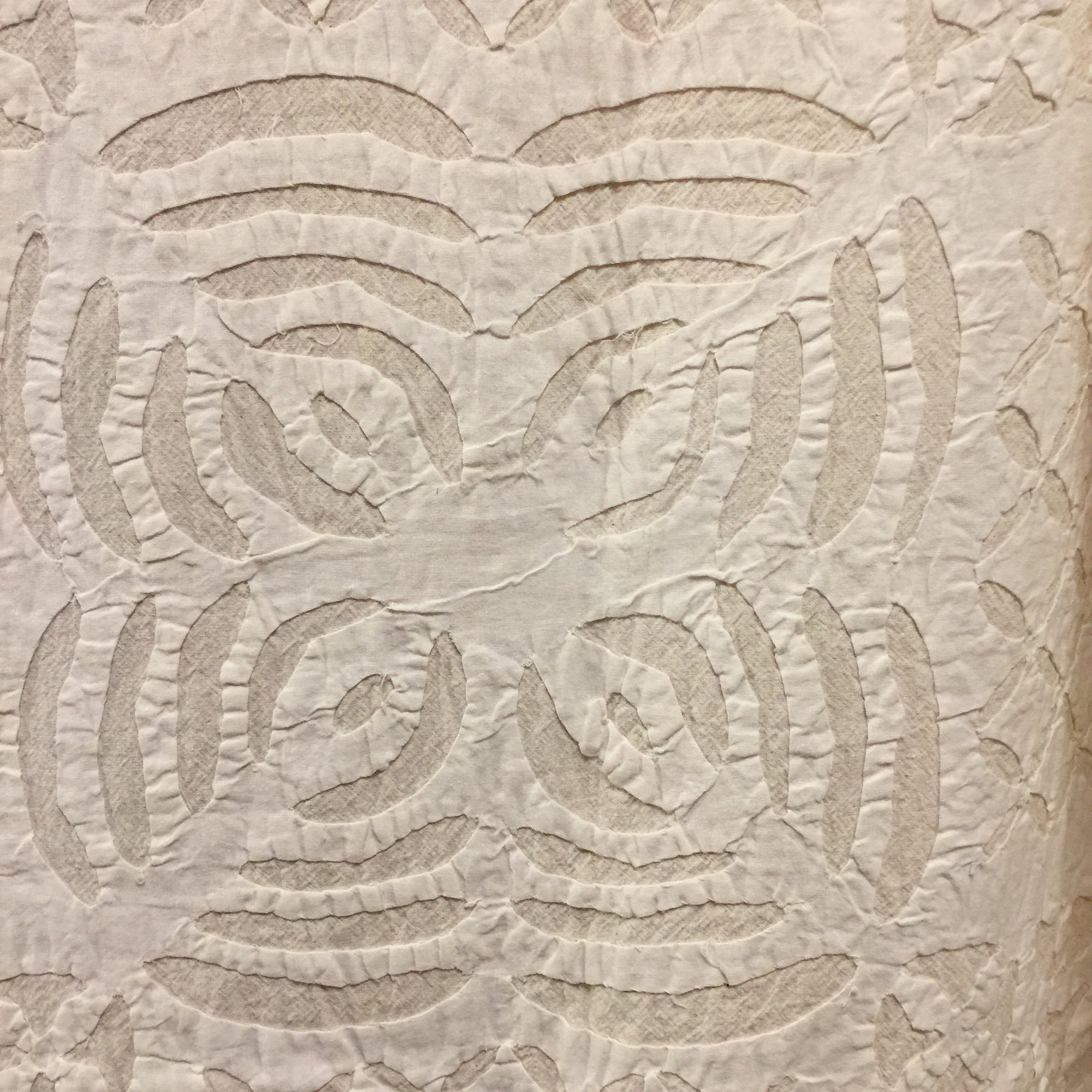 JM White on White Cut Out Bed Cover - Vintage India NYC