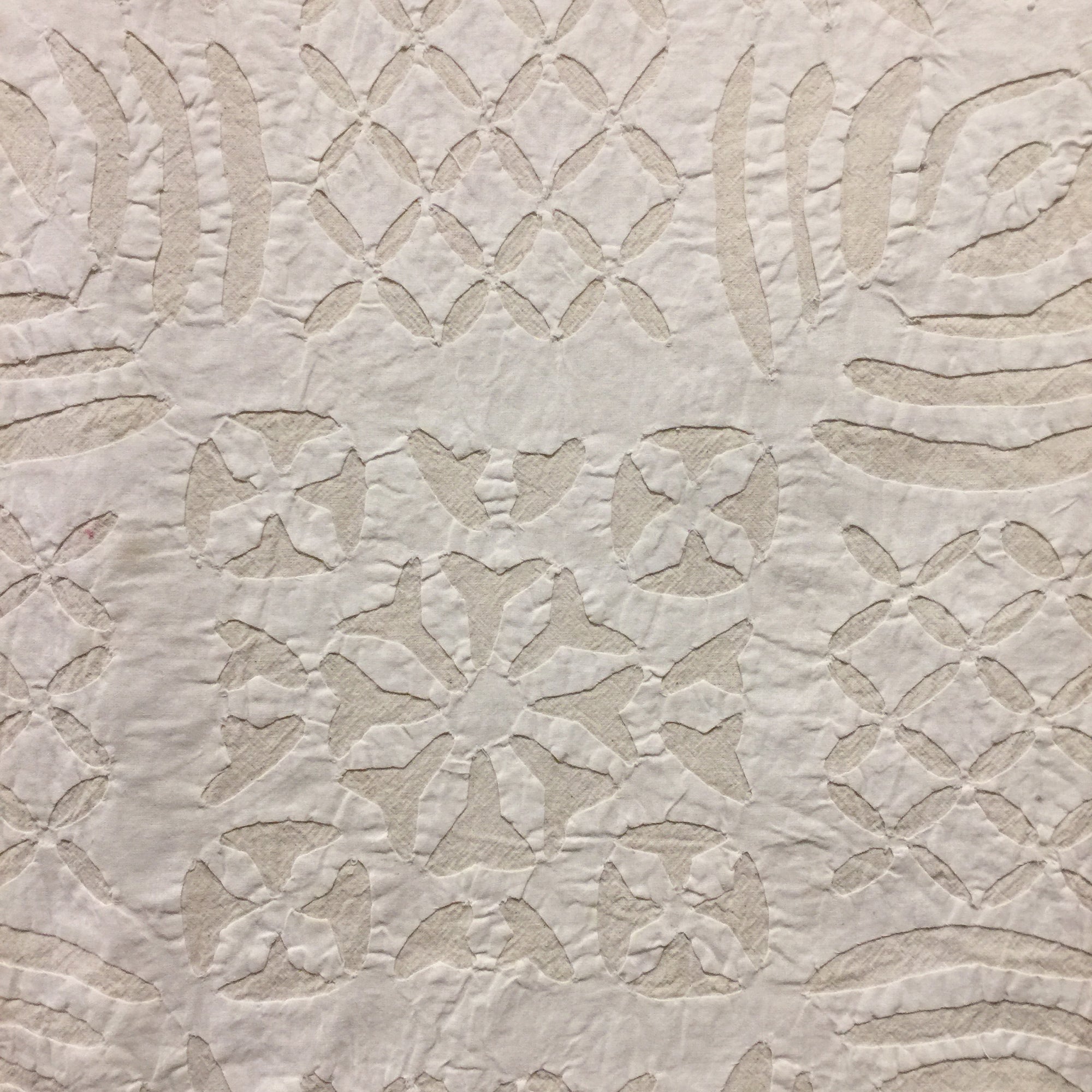 JM White on White Cut Out Bed Cover - Vintage India NYC