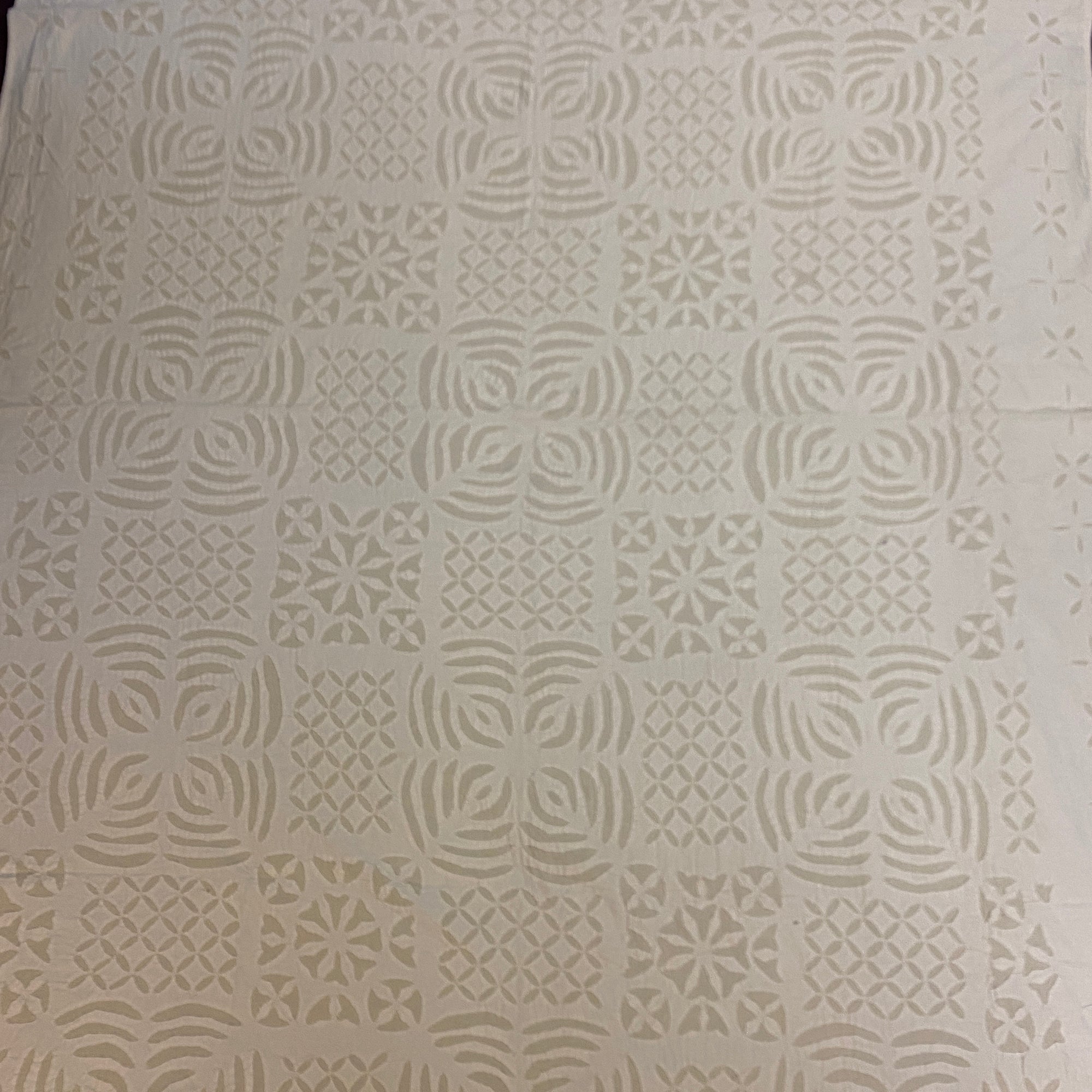 JM White on White Cut Out Bed Cover - Vintage India NYC