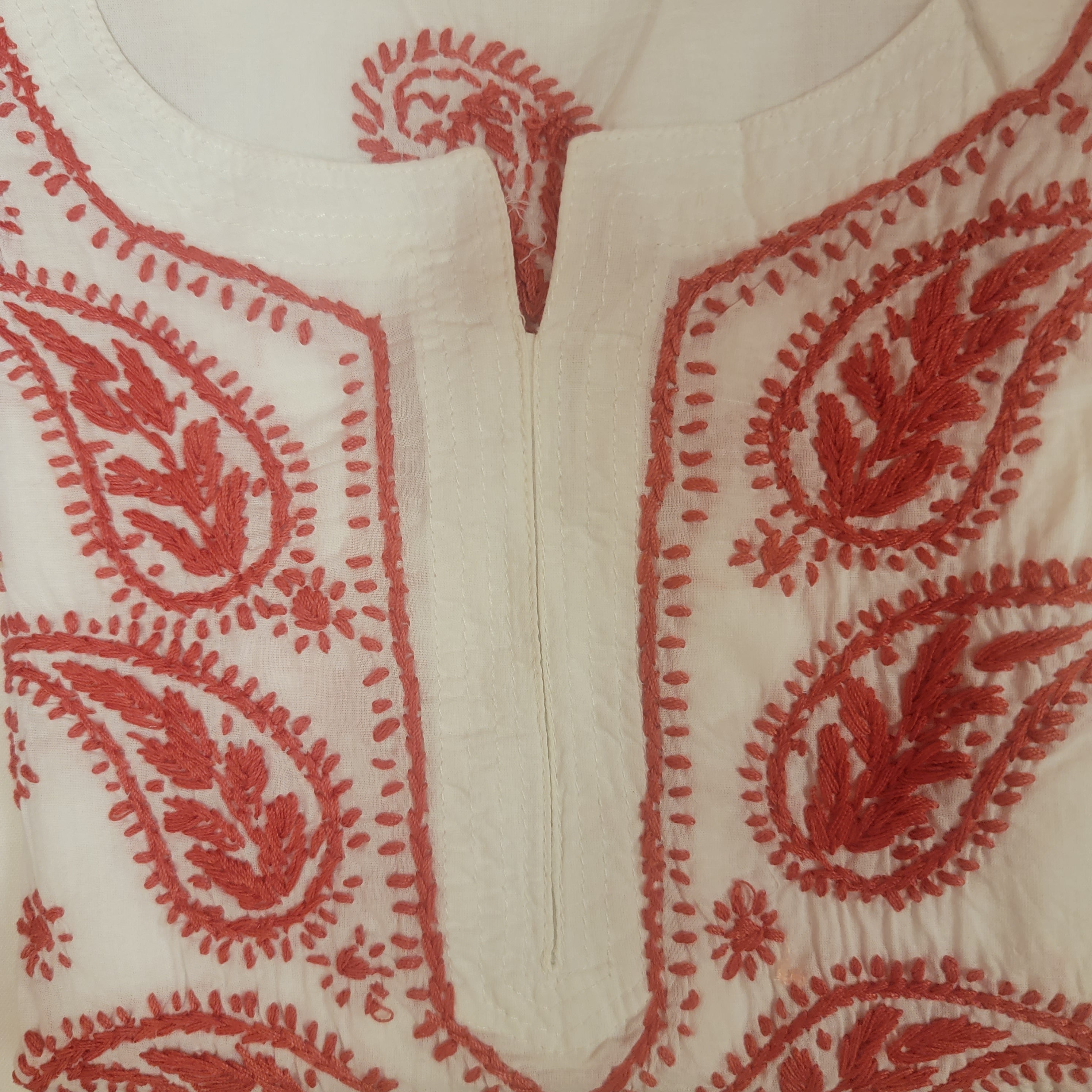 AR Short Embroidered Cotton Tunic Kurti-XL - Vintage India NYC