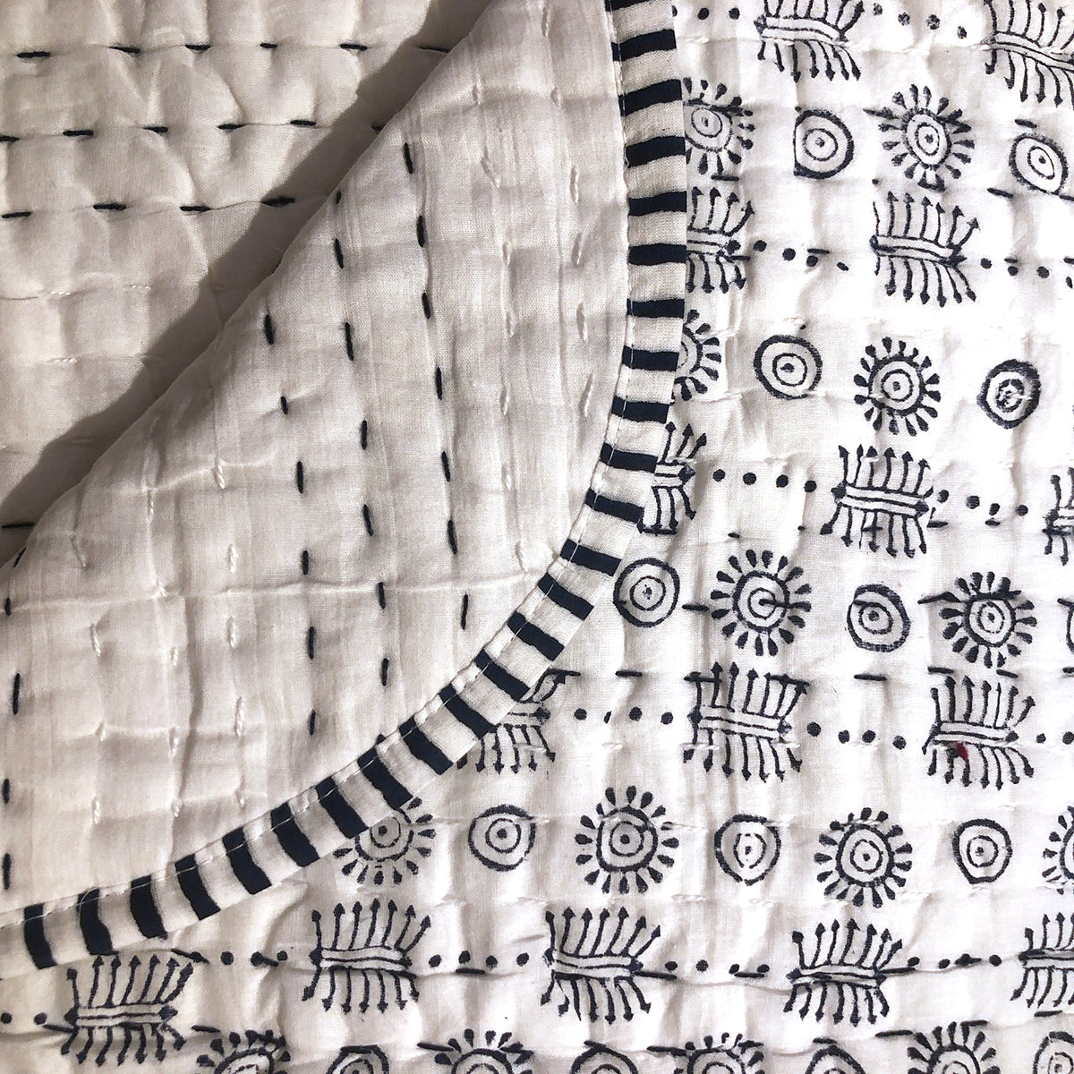 Blockprint Reversible Baby Blankets - Vintage India NYC