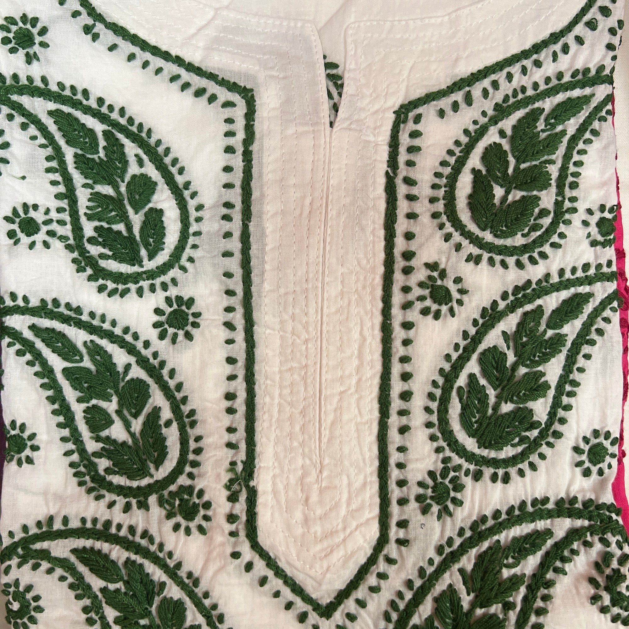 AR Short Embroidered Cotton Tunic Kurti-XL - Vintage India NYC