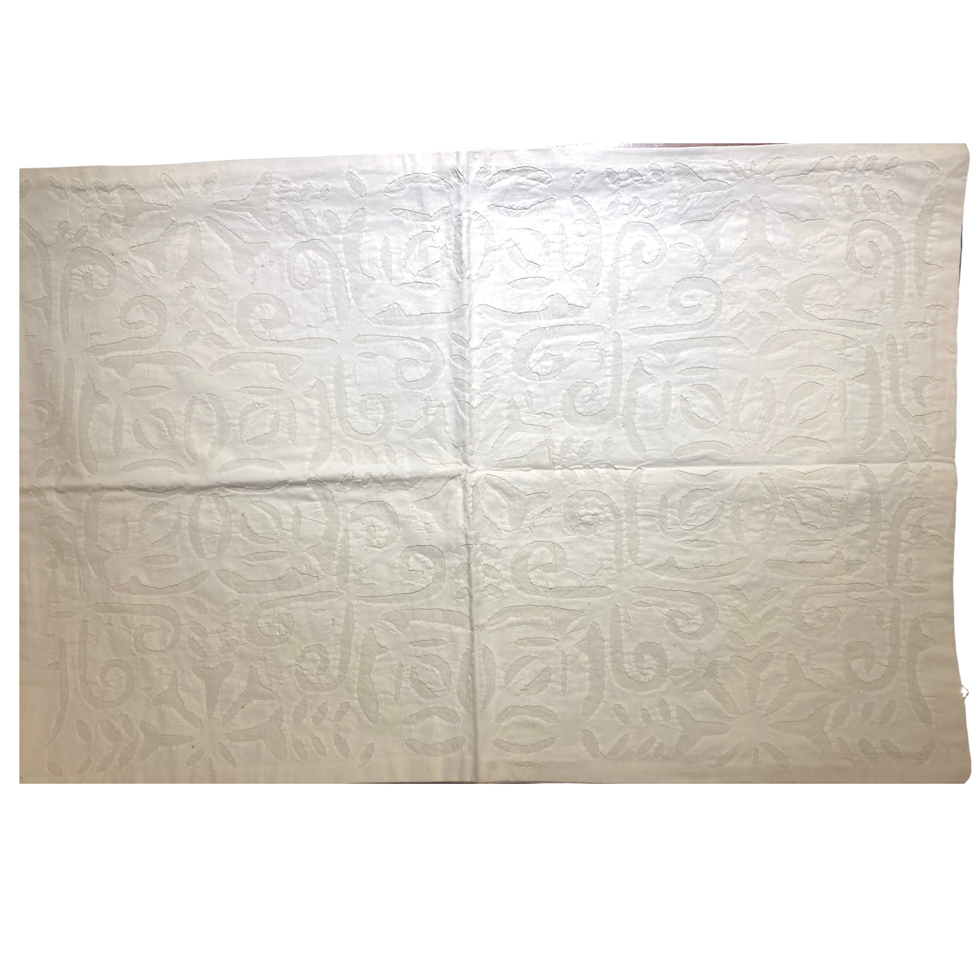 Cutwork Pillow-White on White - Vintage India NYC