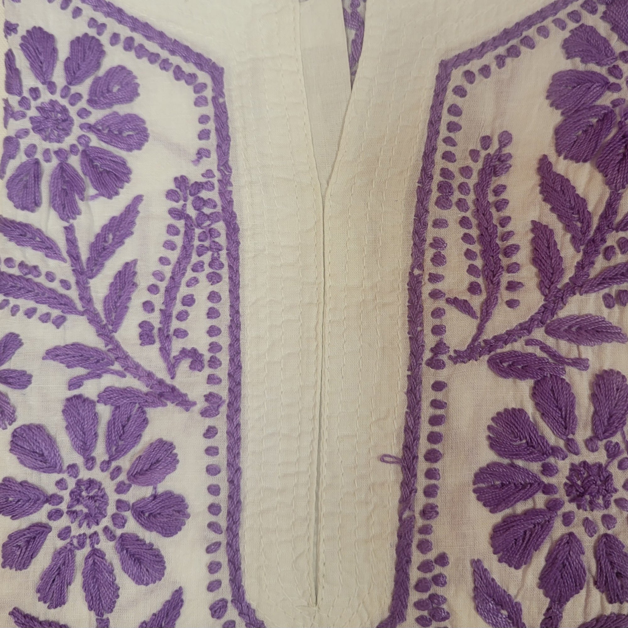 AR Short Embroidered Cotton Tunic Kurti-L - Vintage India NYC