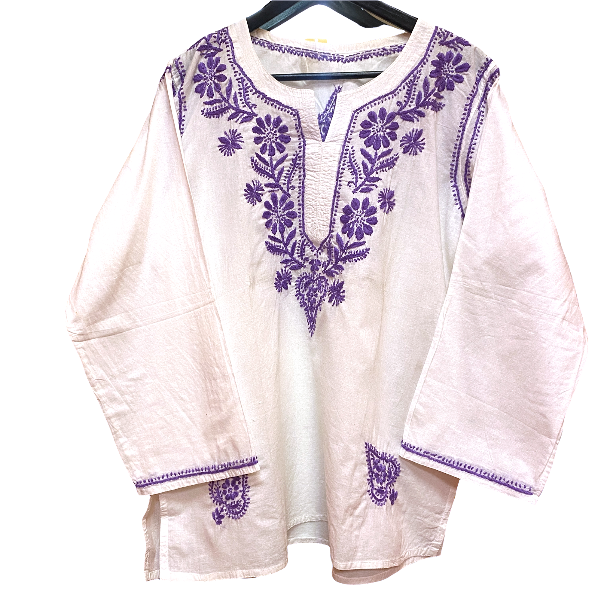 AR Short Embroidered Cotton Tunic Kurti-XXL - Vintage India NYC