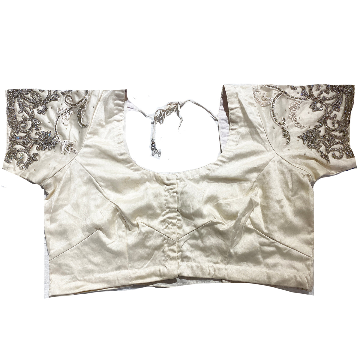 White Silk Choli Blouse - Vintage India NYC