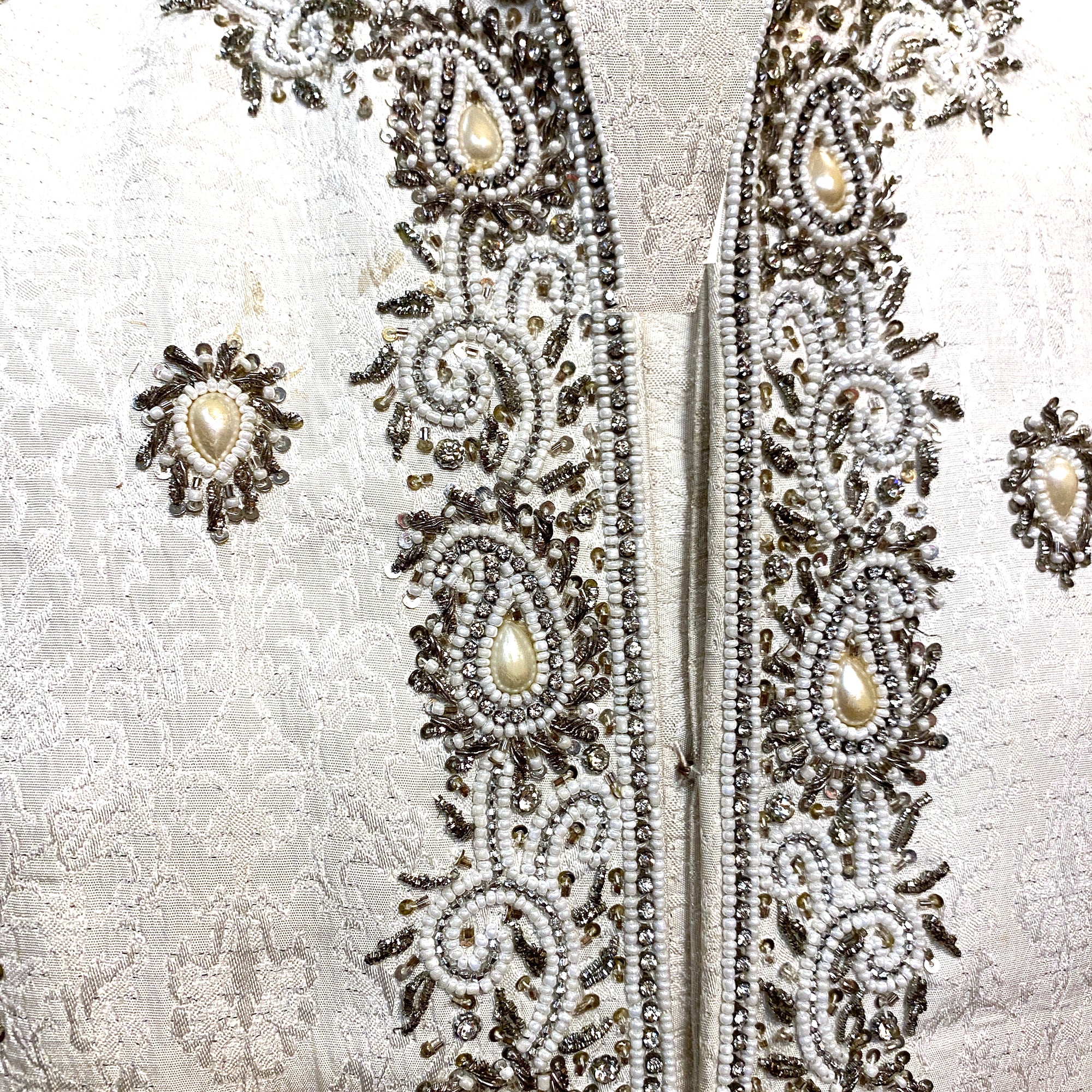 White and Silver Sherwani - Vintage India NYC