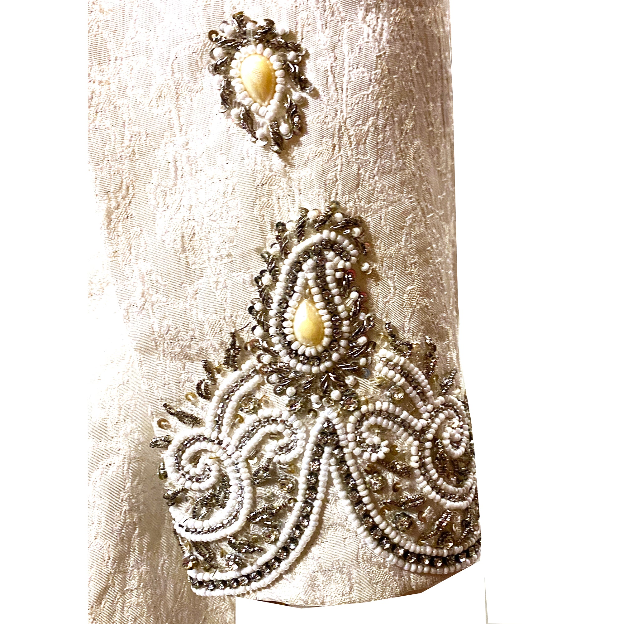 White and Silver Sherwani - Vintage India NYC