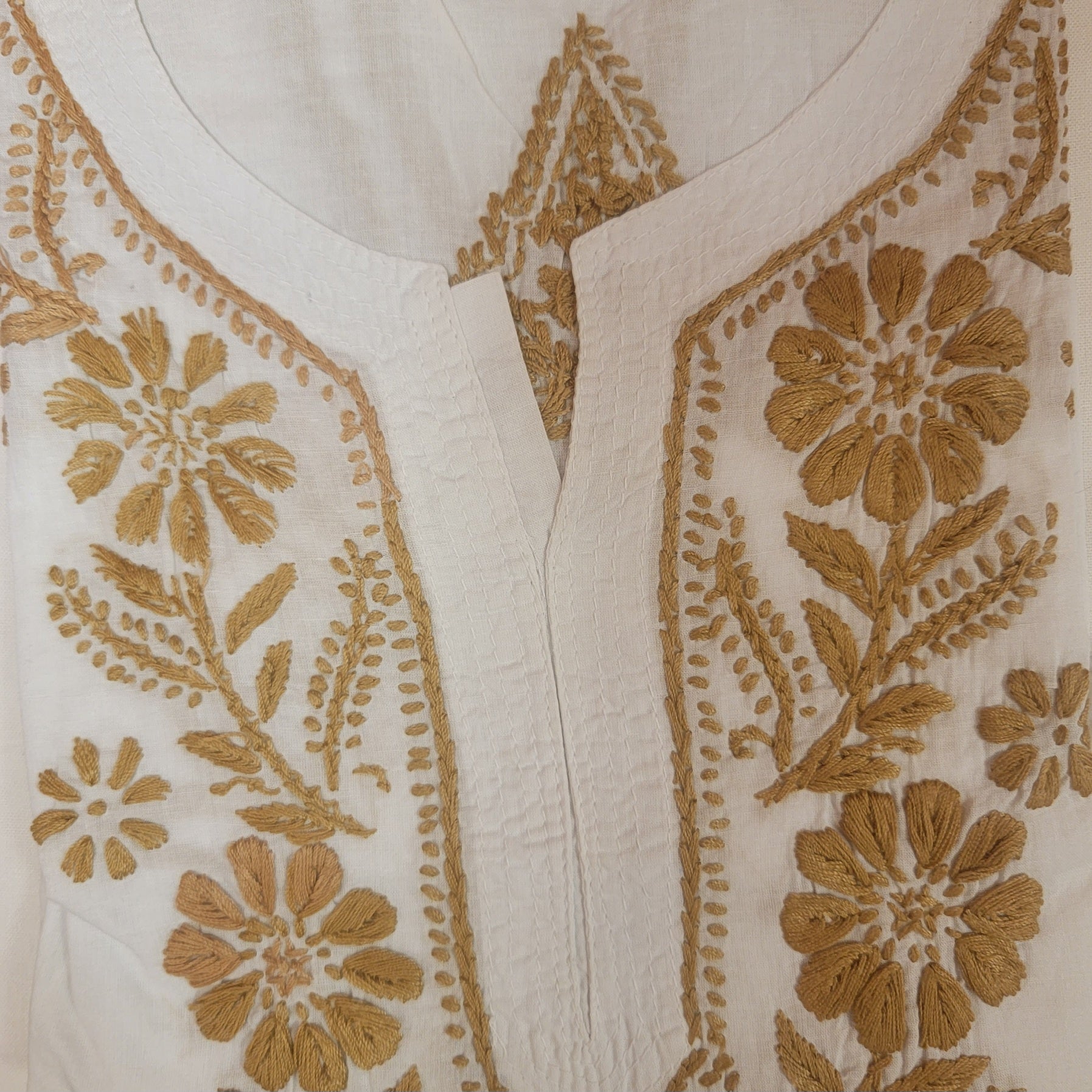 AR Short Embroidered Cotton Tunic Kurti-XL - Vintage India NYC