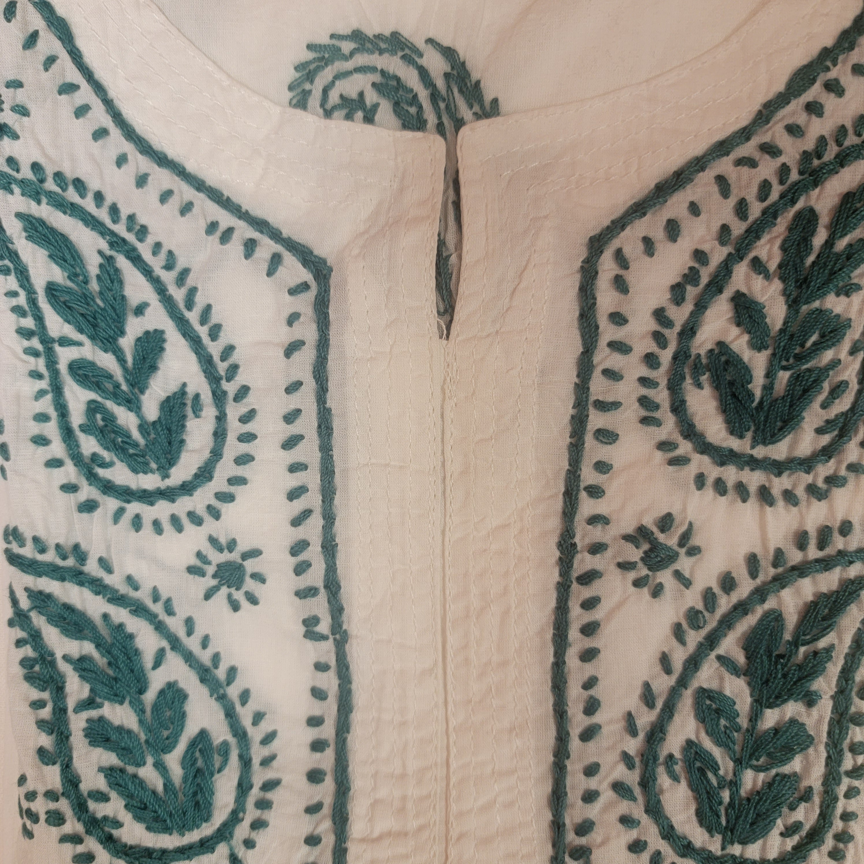 AR Short Embroidered Cotton Tunic Kurti-XL - Vintage India NYC