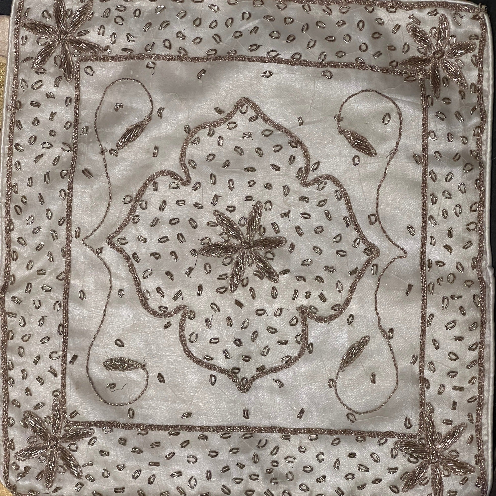 Hand Zardozi Silk Pillow Covers-7 Colors - Vintage India NYC