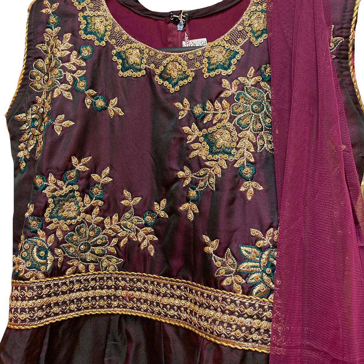 DT Girls Wine Anarkali - Vintage India NYC