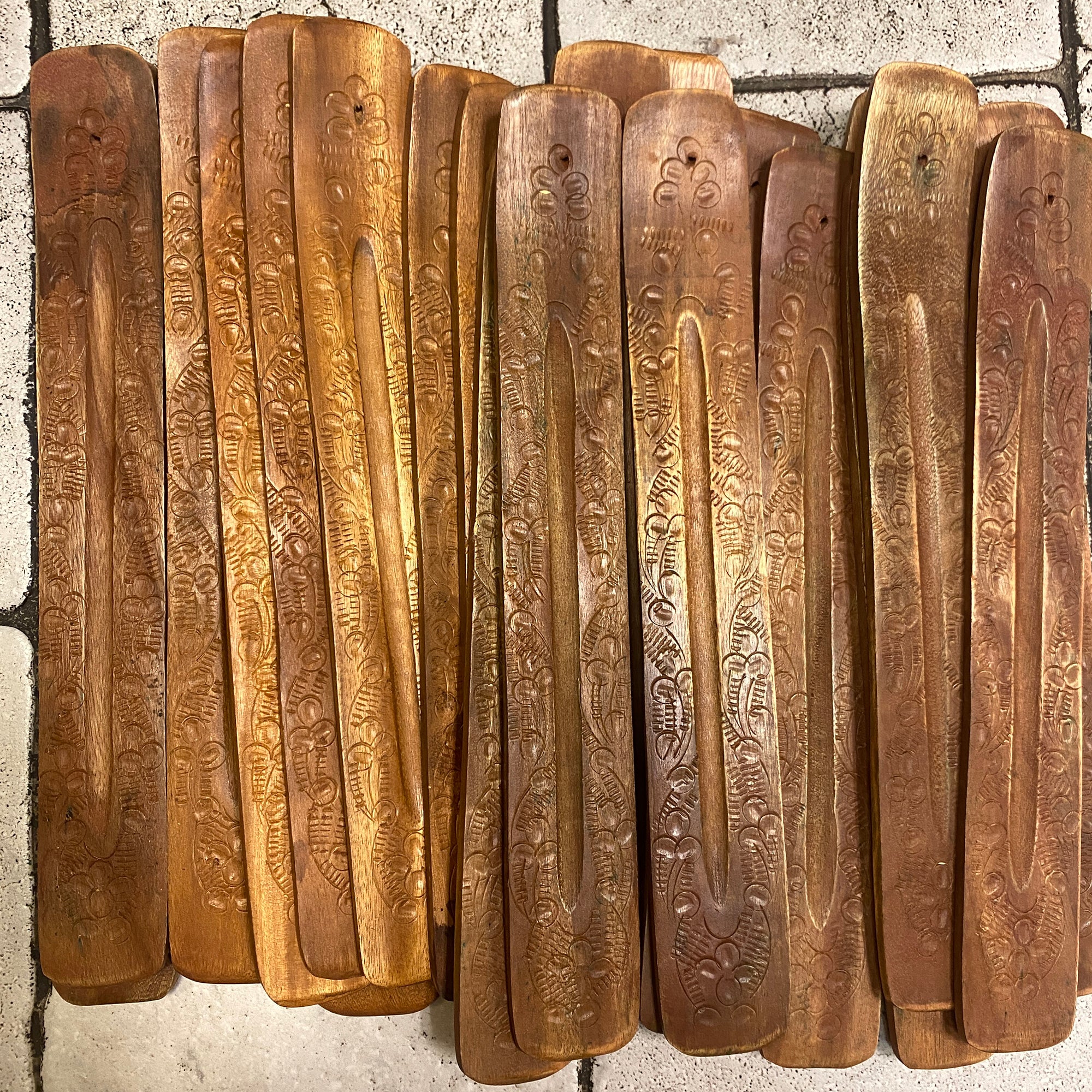 Carved Flower Incense Burner - Vintage India NYC