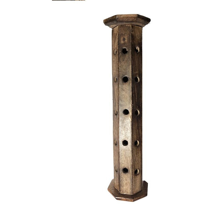 OS Handmade Tower (Jali) Wooden Incense Holder - Vintage India NYC