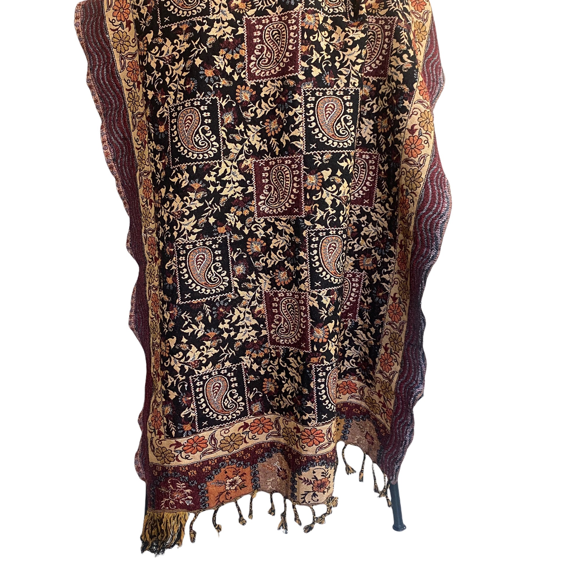 Vintage Wool Shawl-505 - Vintage India NYC