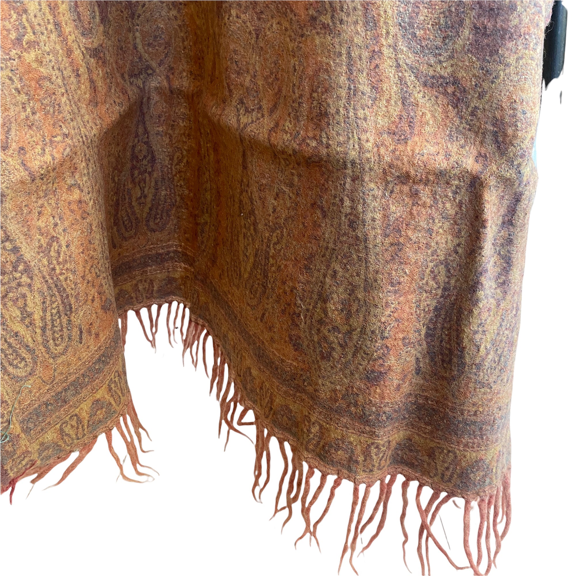 Vintage Wool Shawl-525 - Vintage India NYC