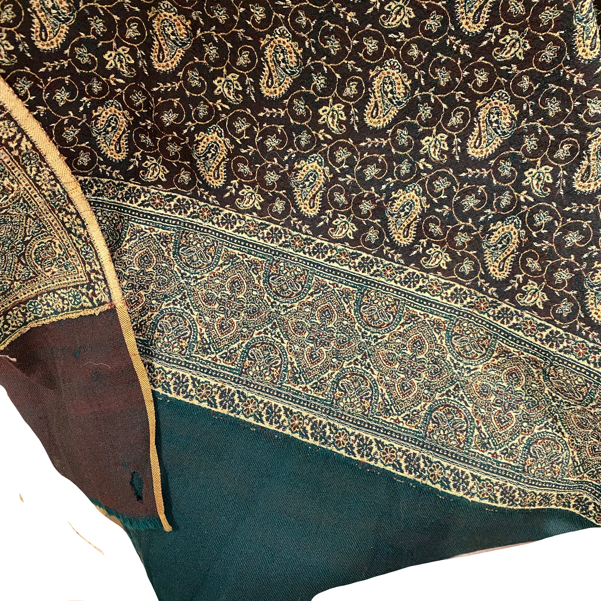 Vintage Wool Shawl-536 - Vintage India NYC