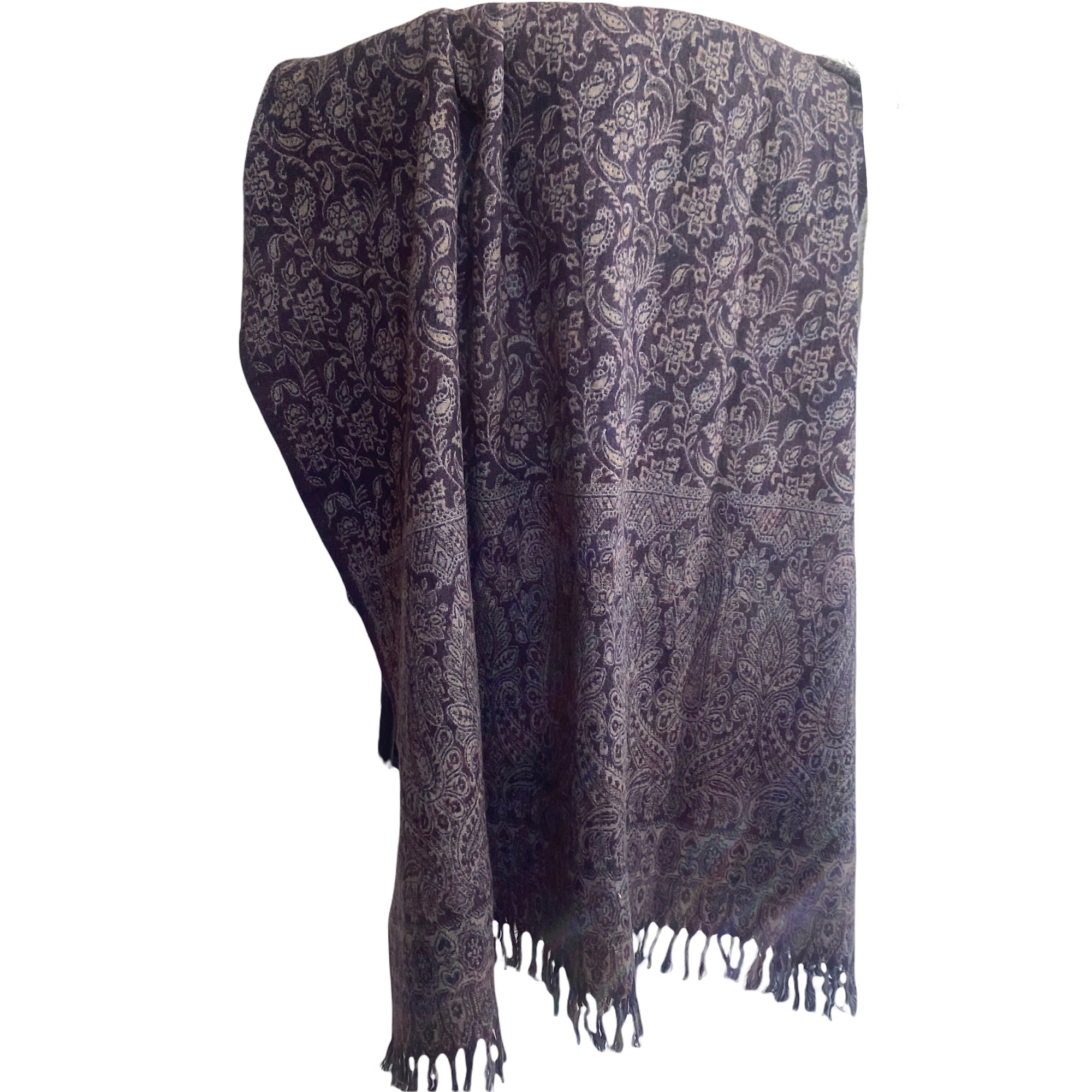 Vintage Wool Shawl-539 - Vintage India NYC