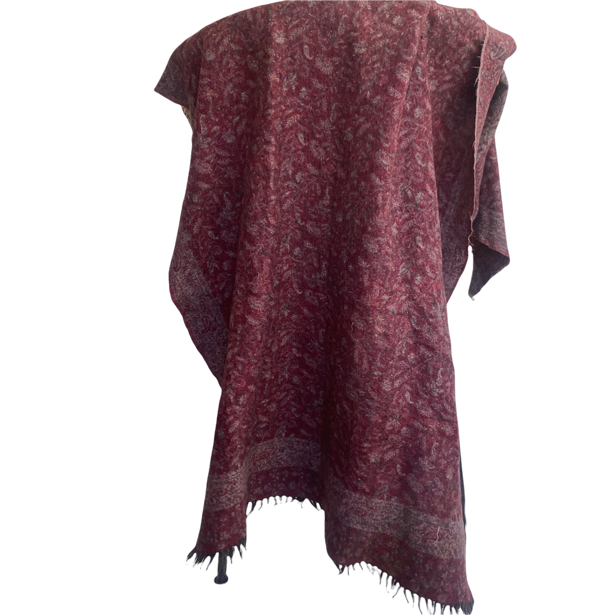 Vintage Wool Shawl-540 - Vintage India NYC