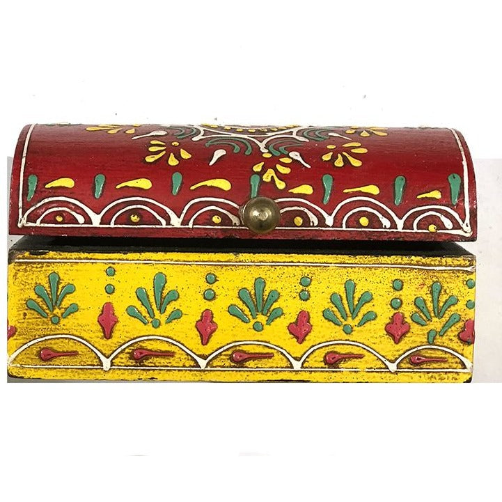 AE Wooden Painted Box  45 - Vintage India NYC