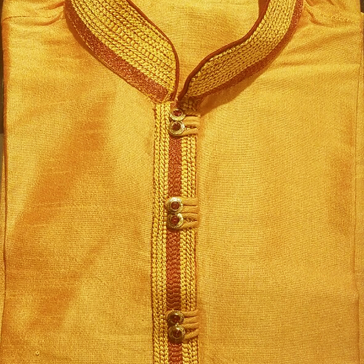 DK Orange or Marigold Men Kurta - Vintage India NYC