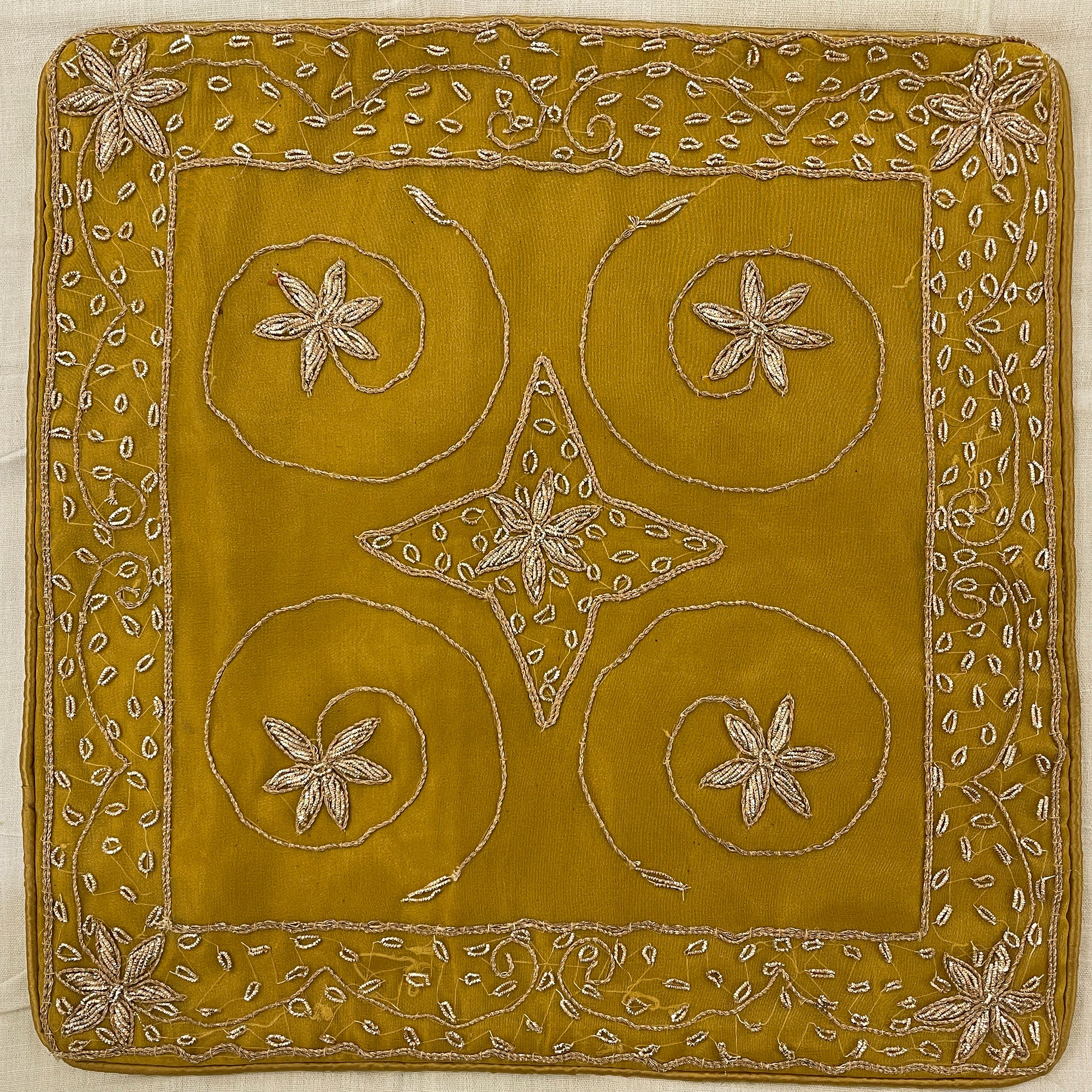 Hand Zardozi Silk Pillow Covers-7 Colors - Vintage India NYC