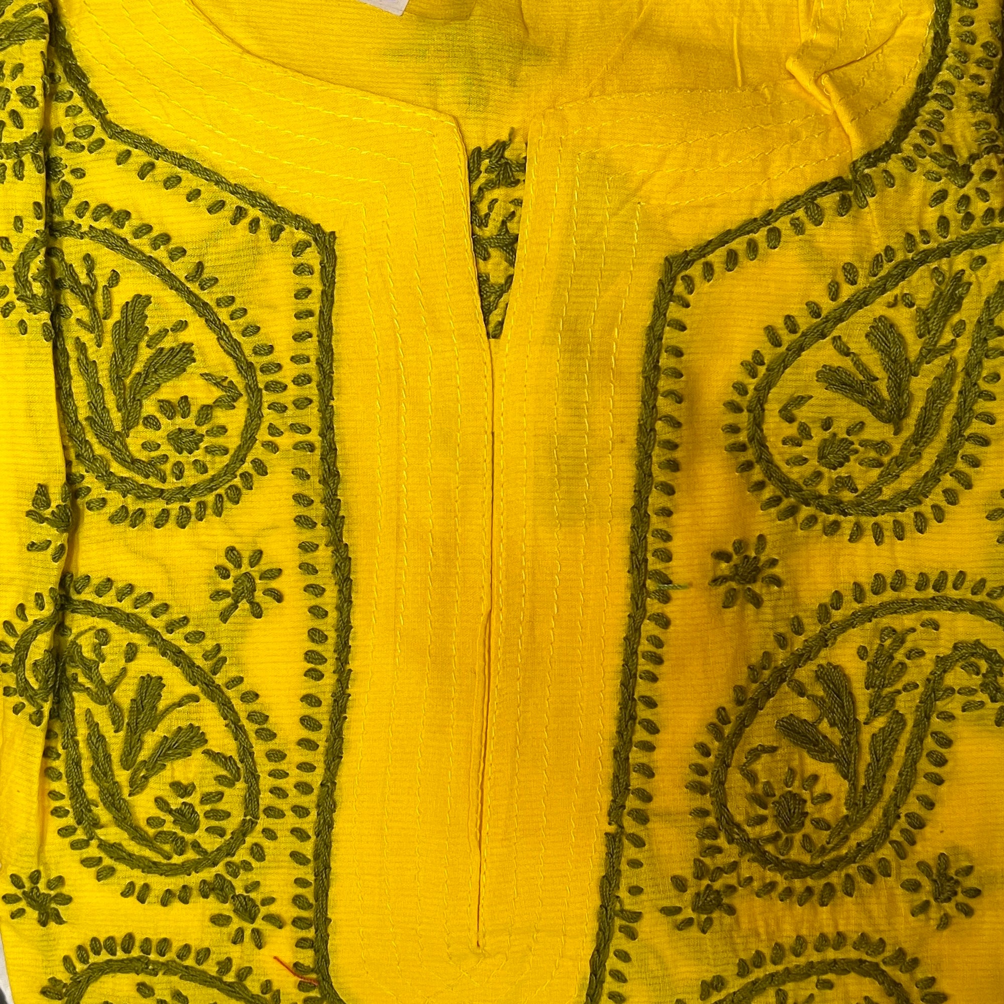 AR Long Embroidered Cotton Tunic Kurtis - M - Vintage India NYC