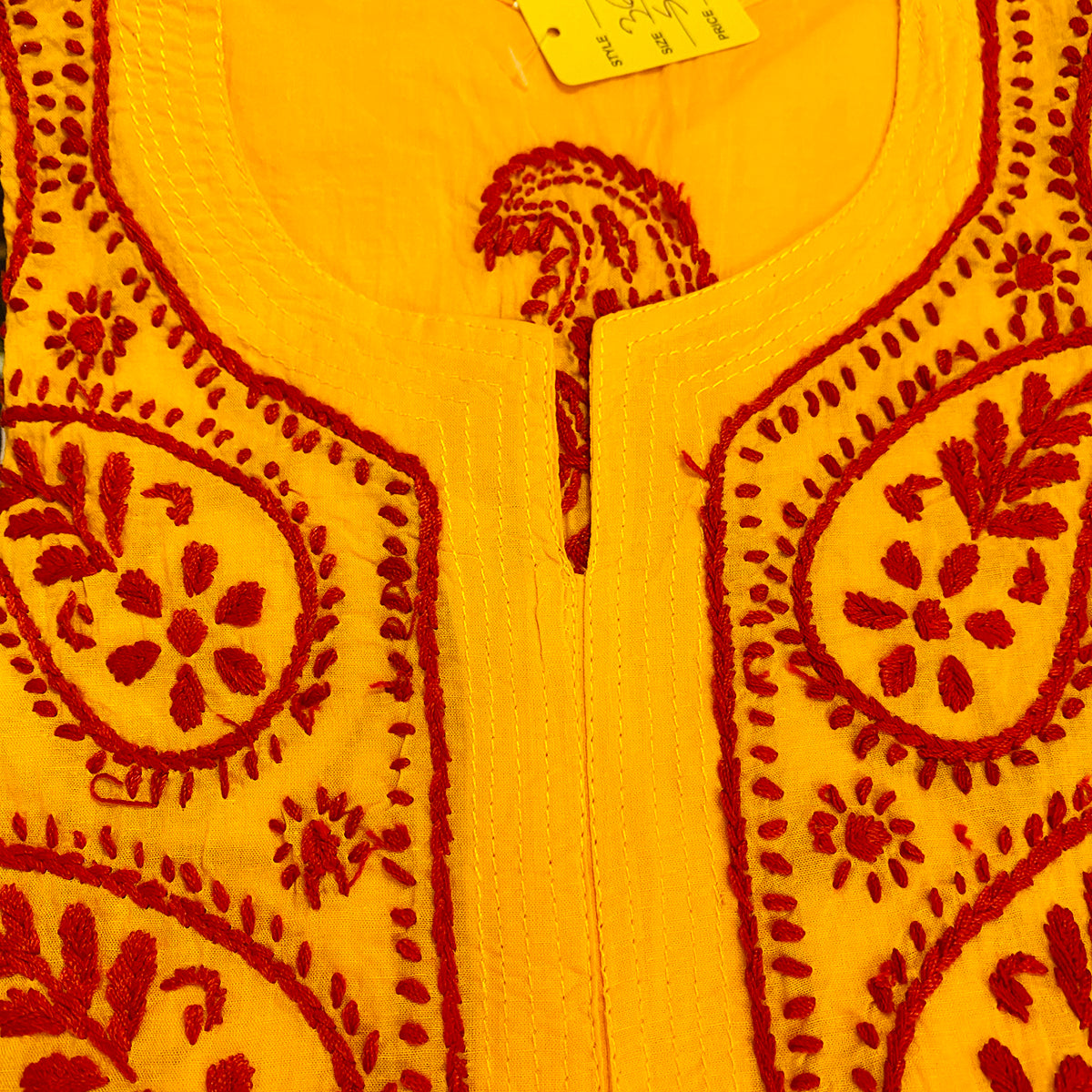 AR Short Embroidered Cotton Tunic Kurti-S - Vintage India NYC
