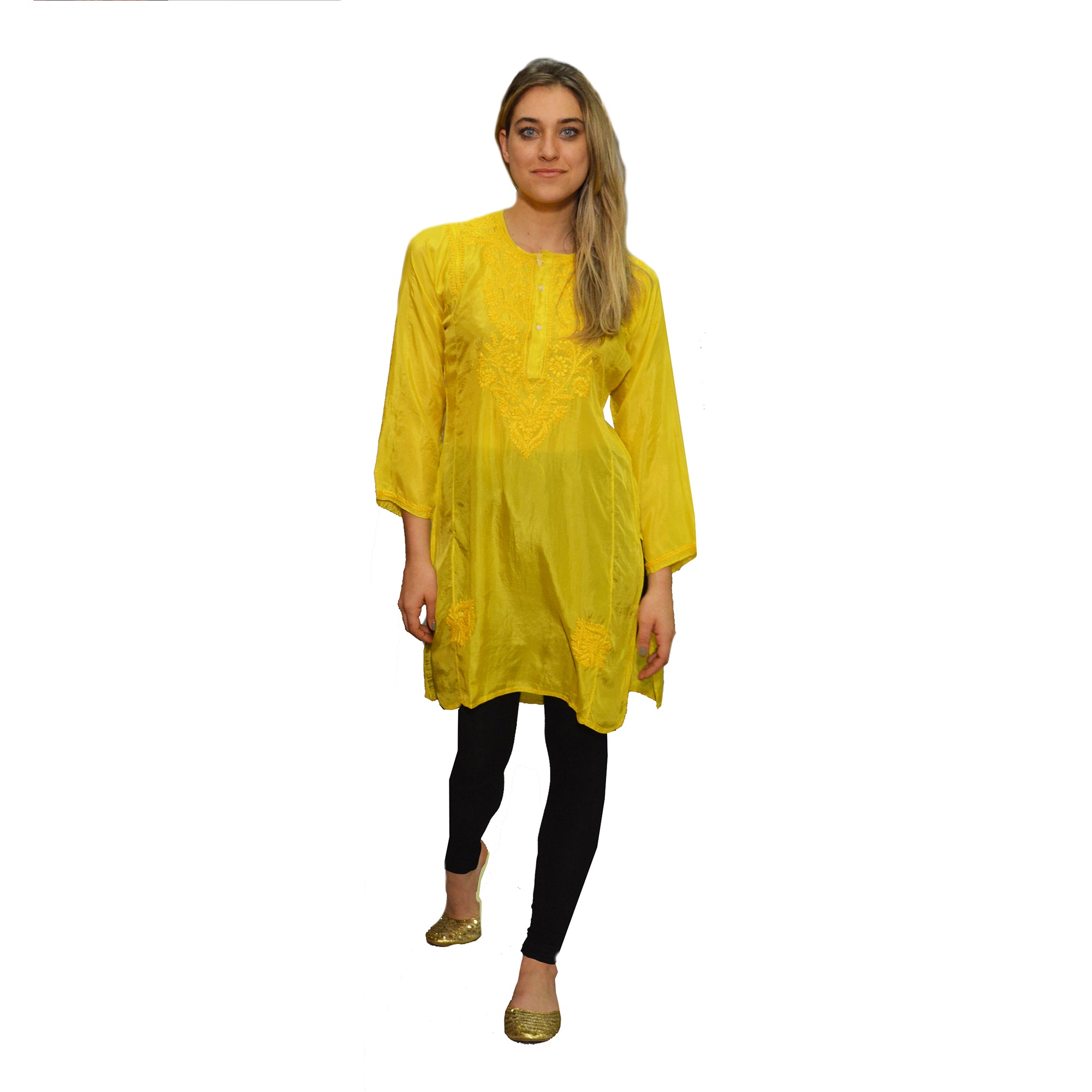 OS Silk Kurta Mid length-5 Colors - Vintage India NYC