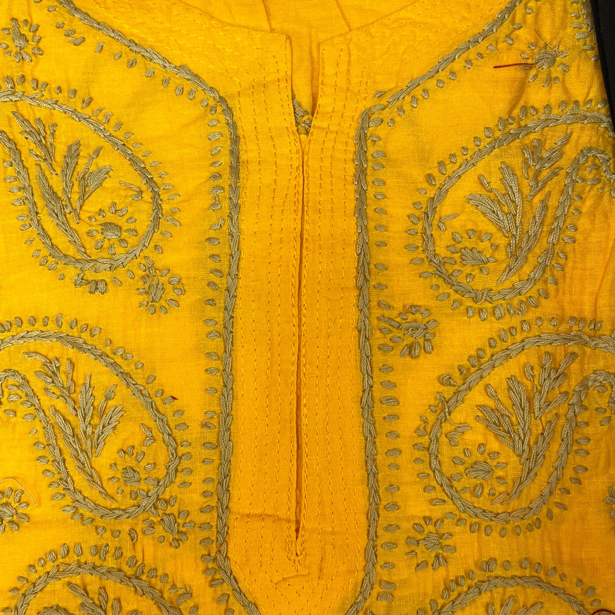AR Long Embroidered Cotton Tunic Kurtis - M - Vintage India NYC