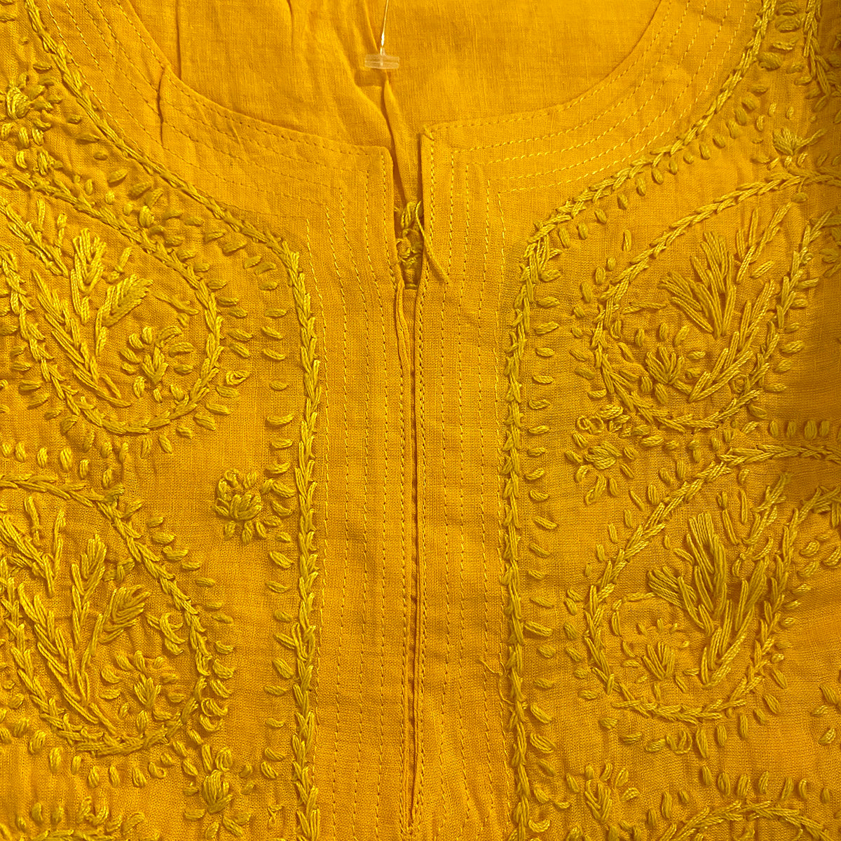 AR Long Embroidered Cotton Tunic Kurtis - M - Vintage India NYC