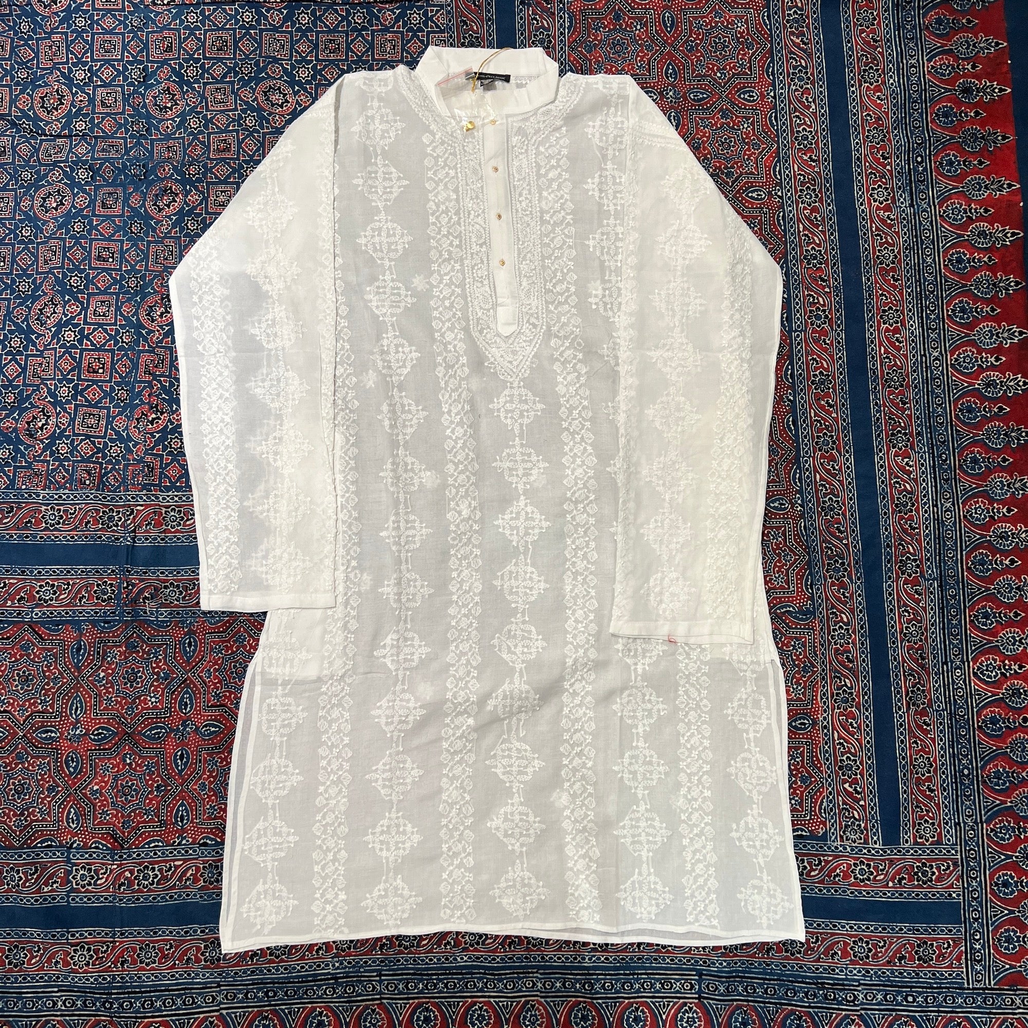 LH 1126-Hand Embroidered Wedding & Puja Kurtas - Vintage India NYC