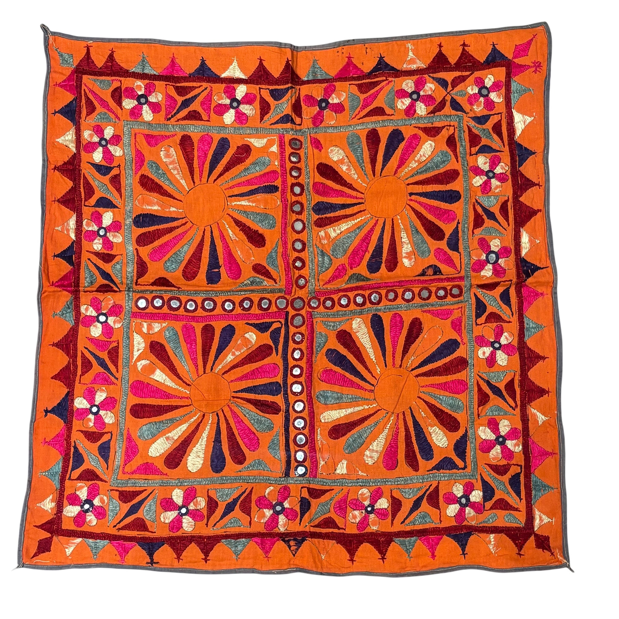 Vintage Embroidered Wallhanging-26 x 24
