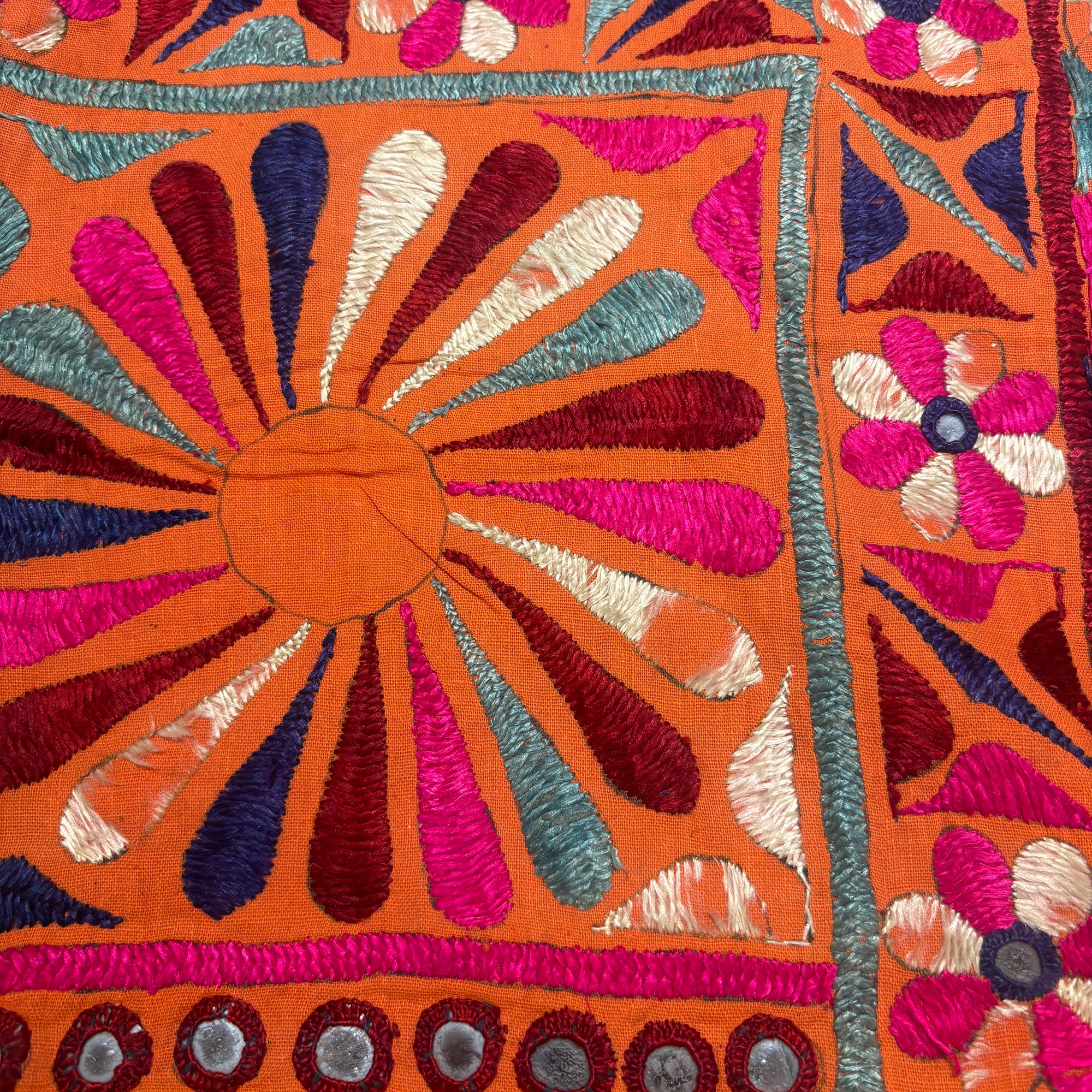 Vintage Embroidered Wallhanging-26 x 24