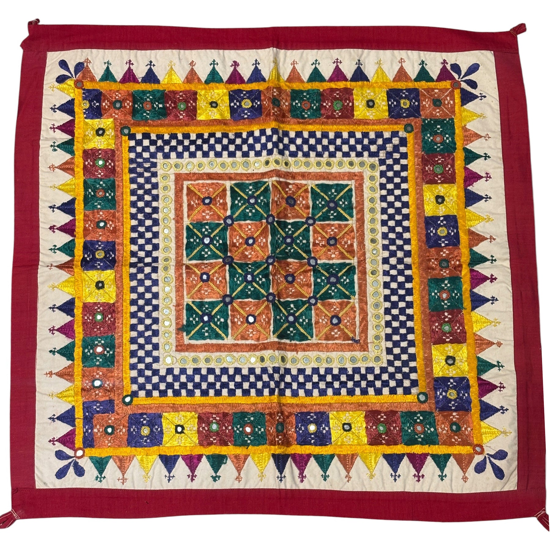 Vintage Embroidered Wallhanging-2 pc-26 x 26