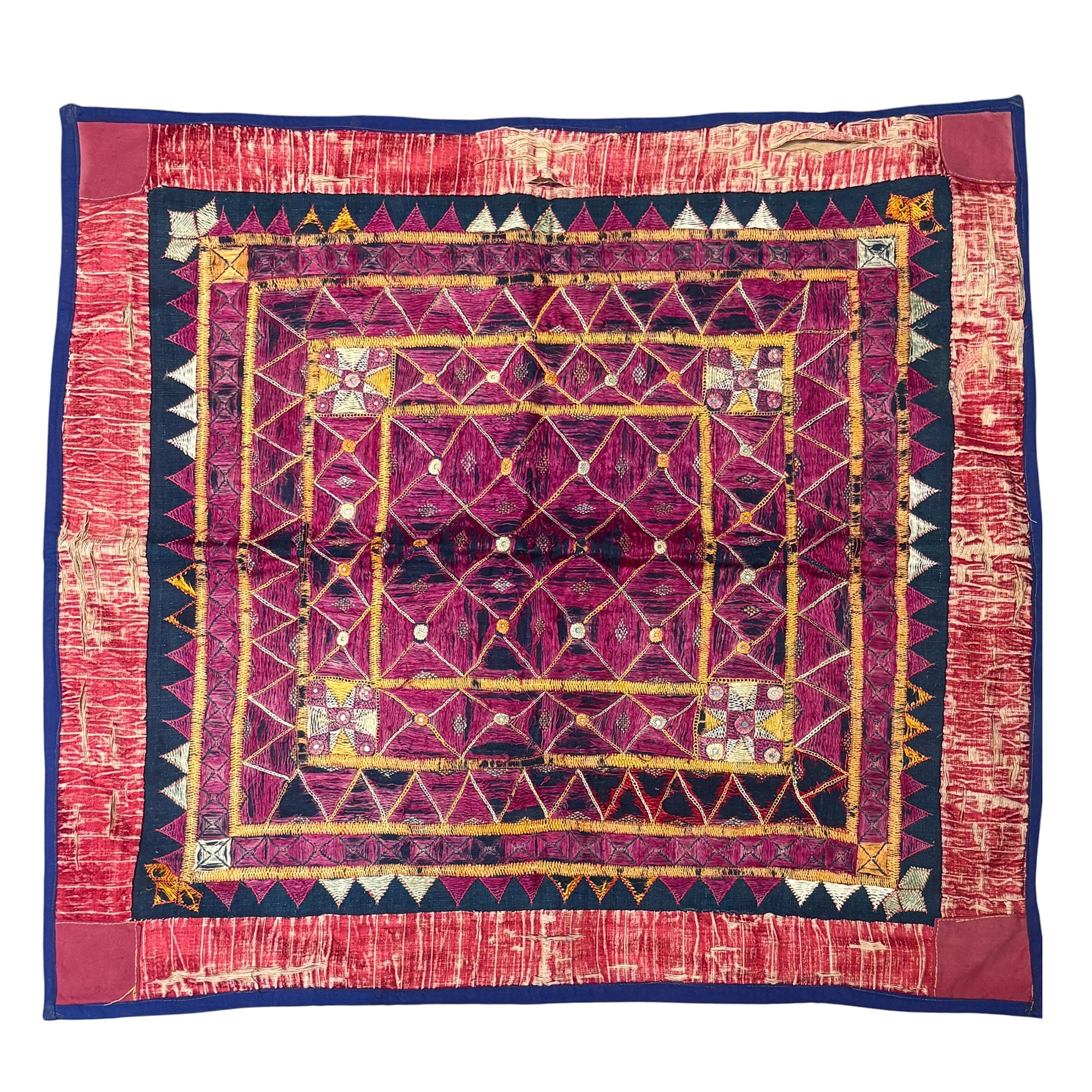 Vintage Embroidered Wallhanging-29.5 x 28