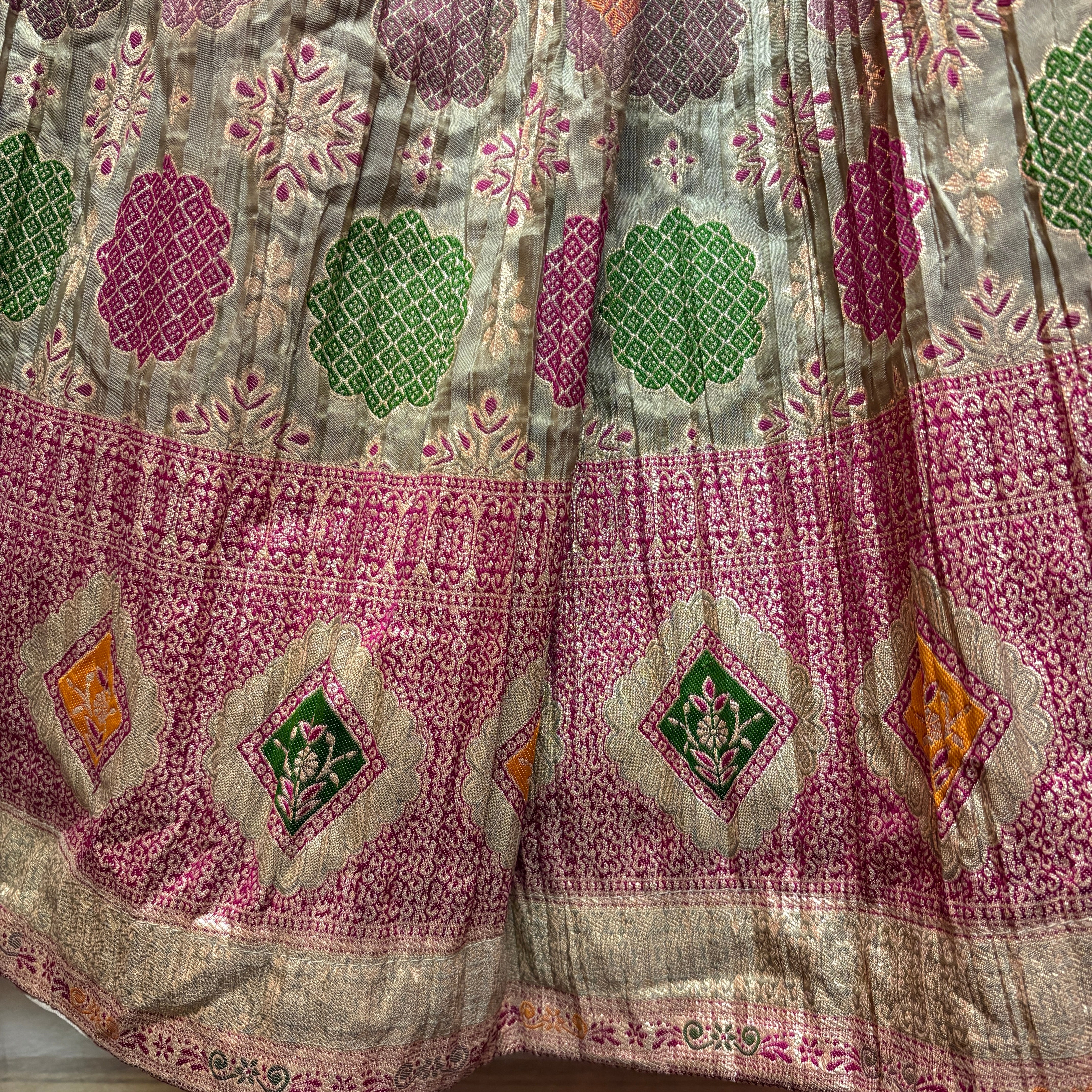 Gold W Muted Colors Lehenga Set