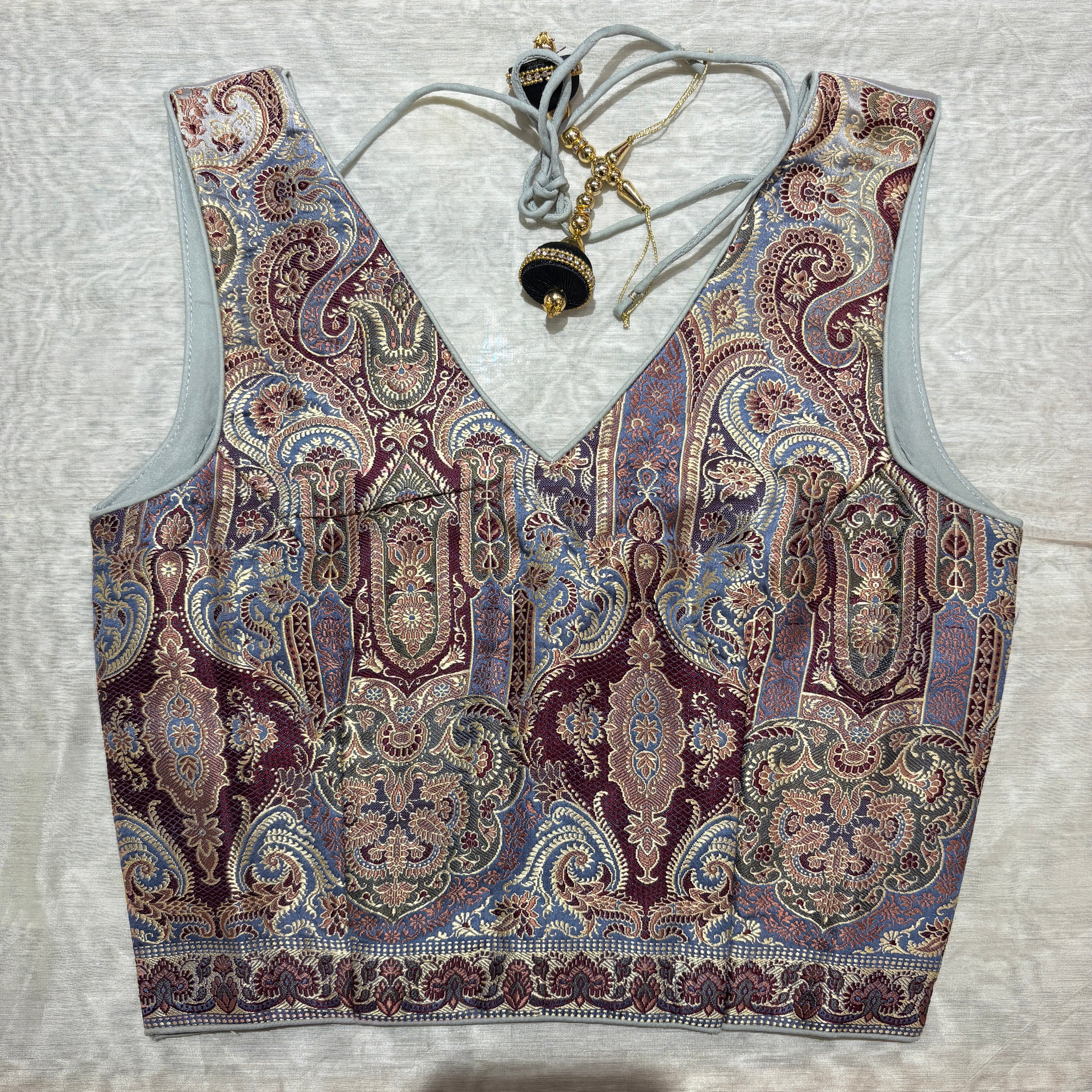 Brocade & Embroidered Saree Blouses 25-Size 28 - Vintage India NYC