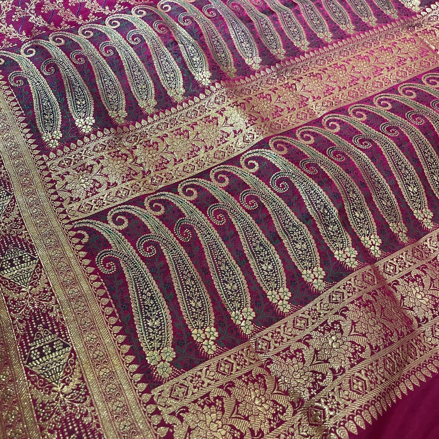 Vintage Banarasi Saree w Blouse Piece-808 - Vintage India NYC