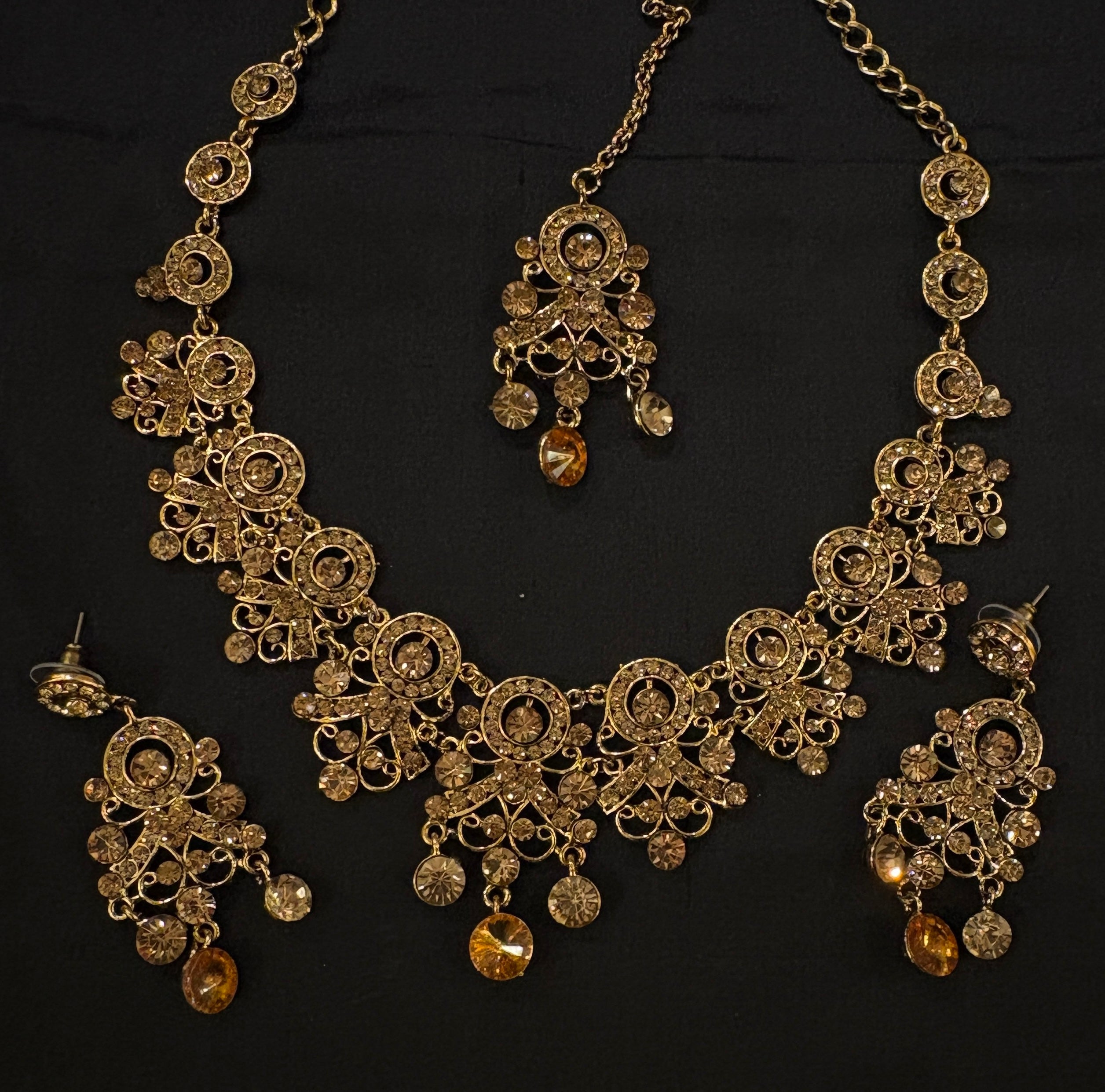 Gold Necklace Set Collection 165-Various - Vintage India NYC
