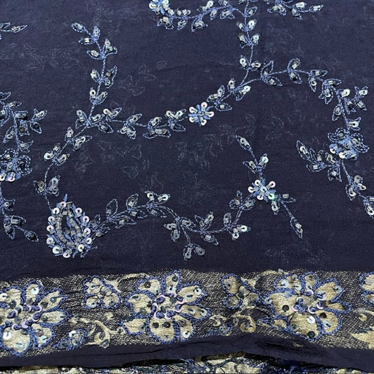 Silk Navy Georgette Banarasi-904