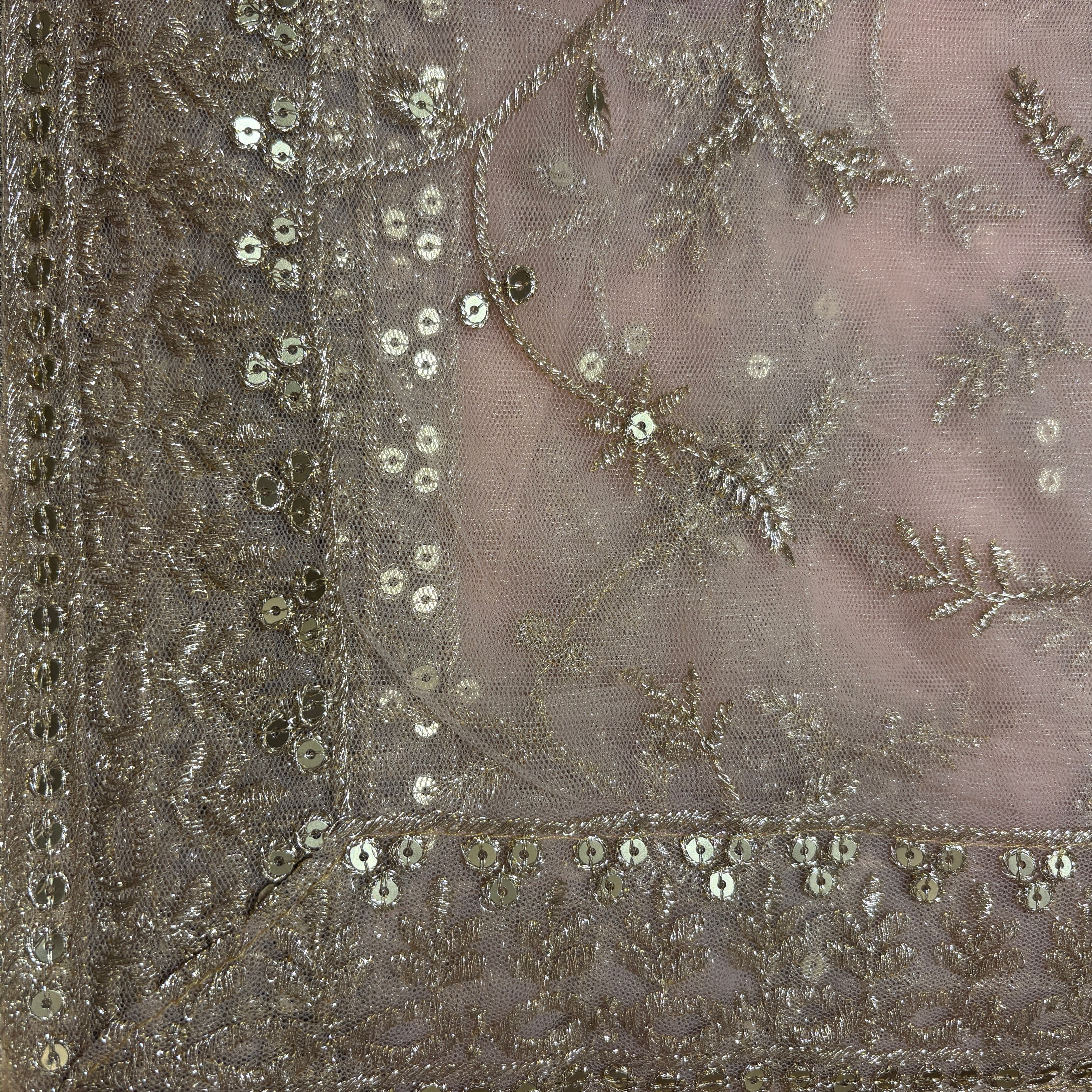 DT Flower Jaal Sequin Dupatta-Colors - Vintage India NYC