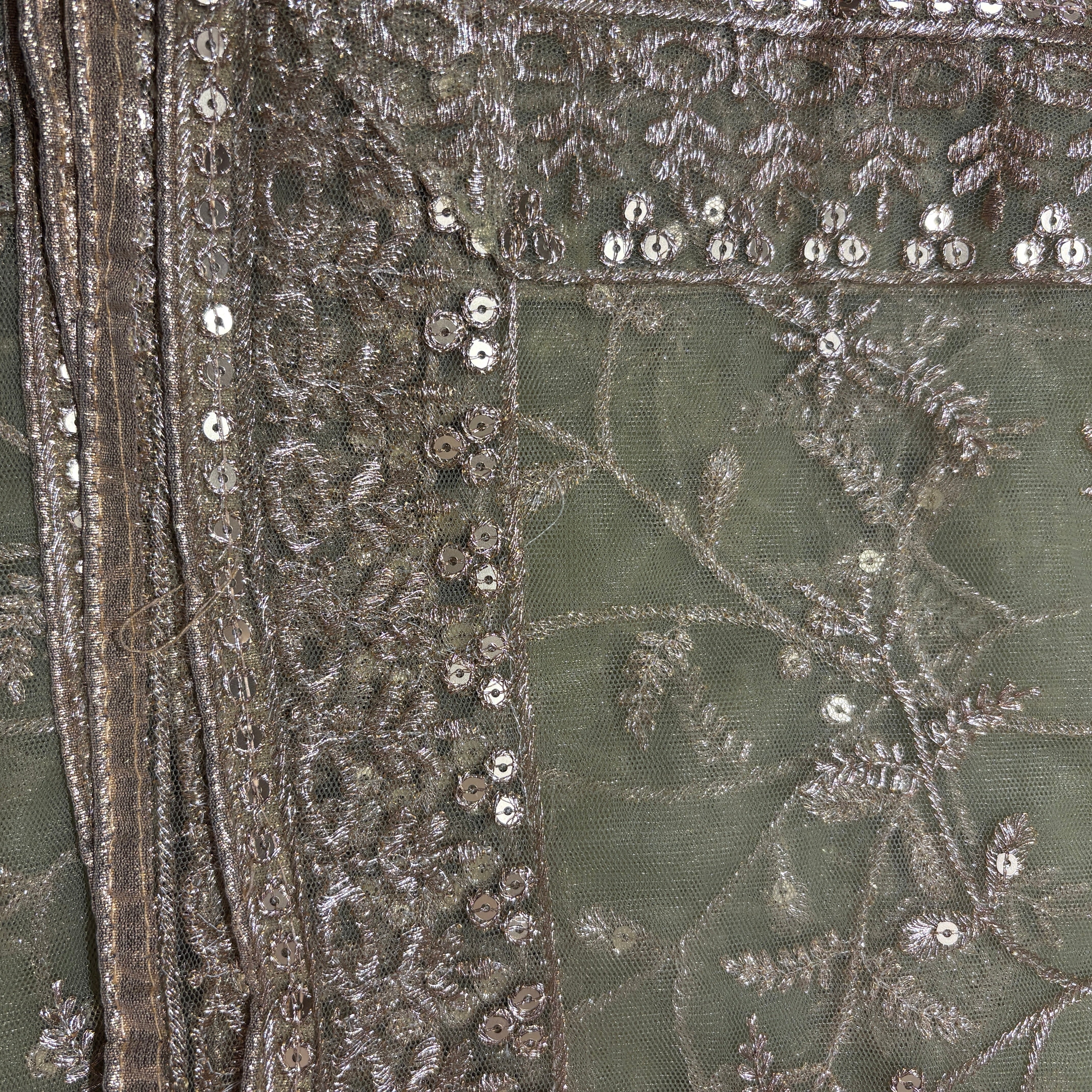 DT Flower Jaal Sequin Dupatta-Colors - Vintage India NYC