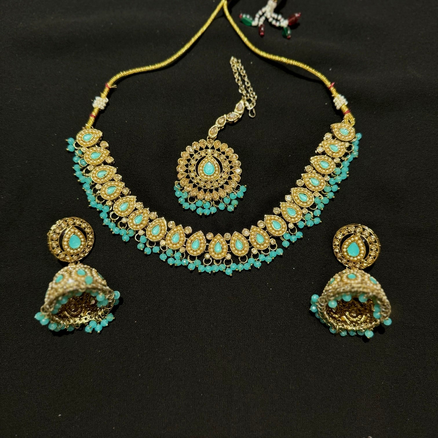 Teardrop Jhumka Necklace Sets-Many Colors